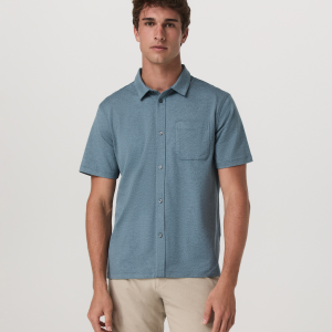 Short Sleeve Ponto Button Down Shirt | Abyss Heather