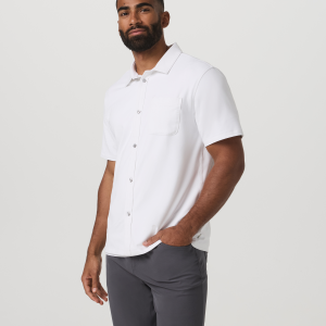 Short Sleeve Ponto Button Down Shirt | White
