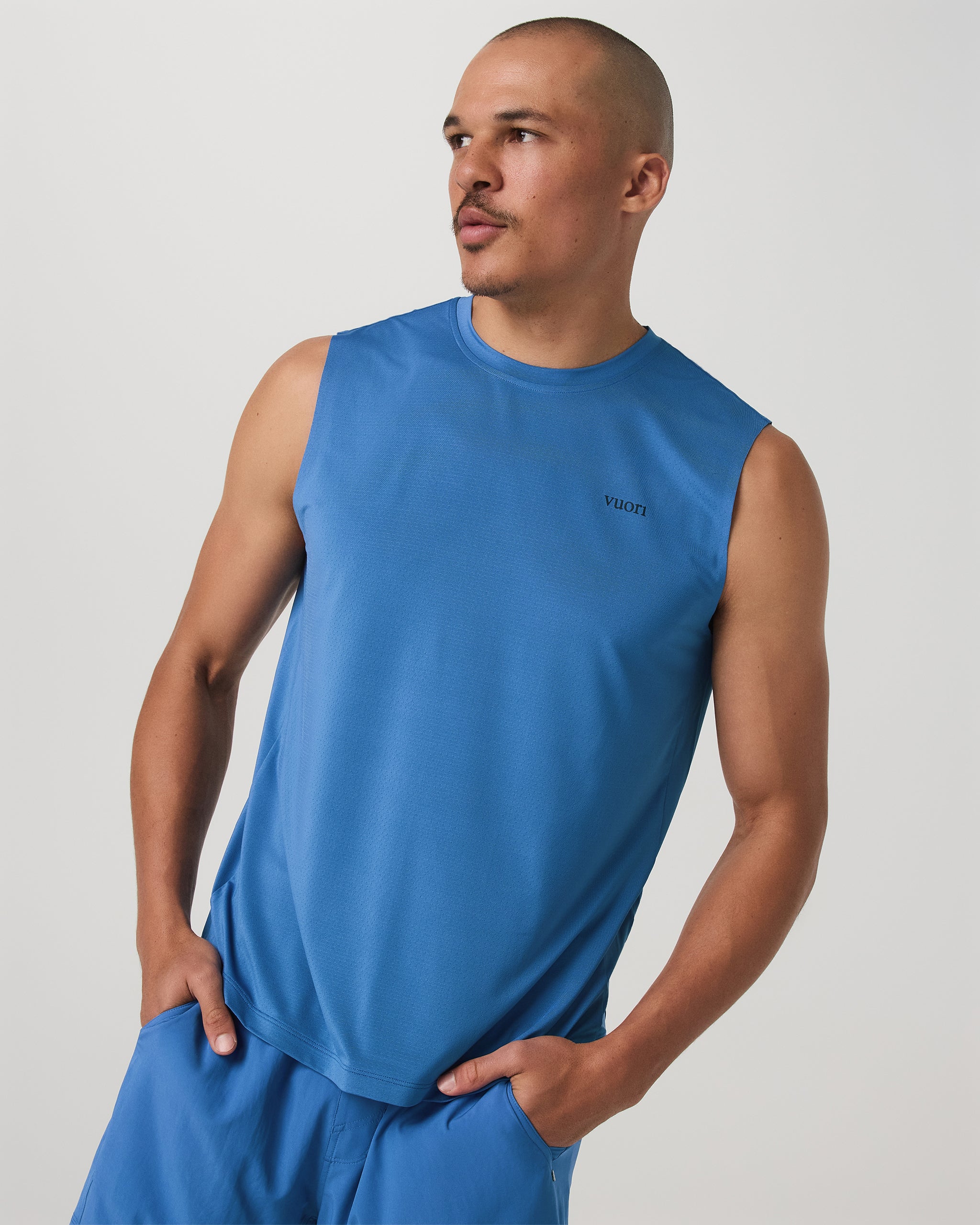 Sleeveless Viewpoint Muscle Tank 2.0 | Court Blue