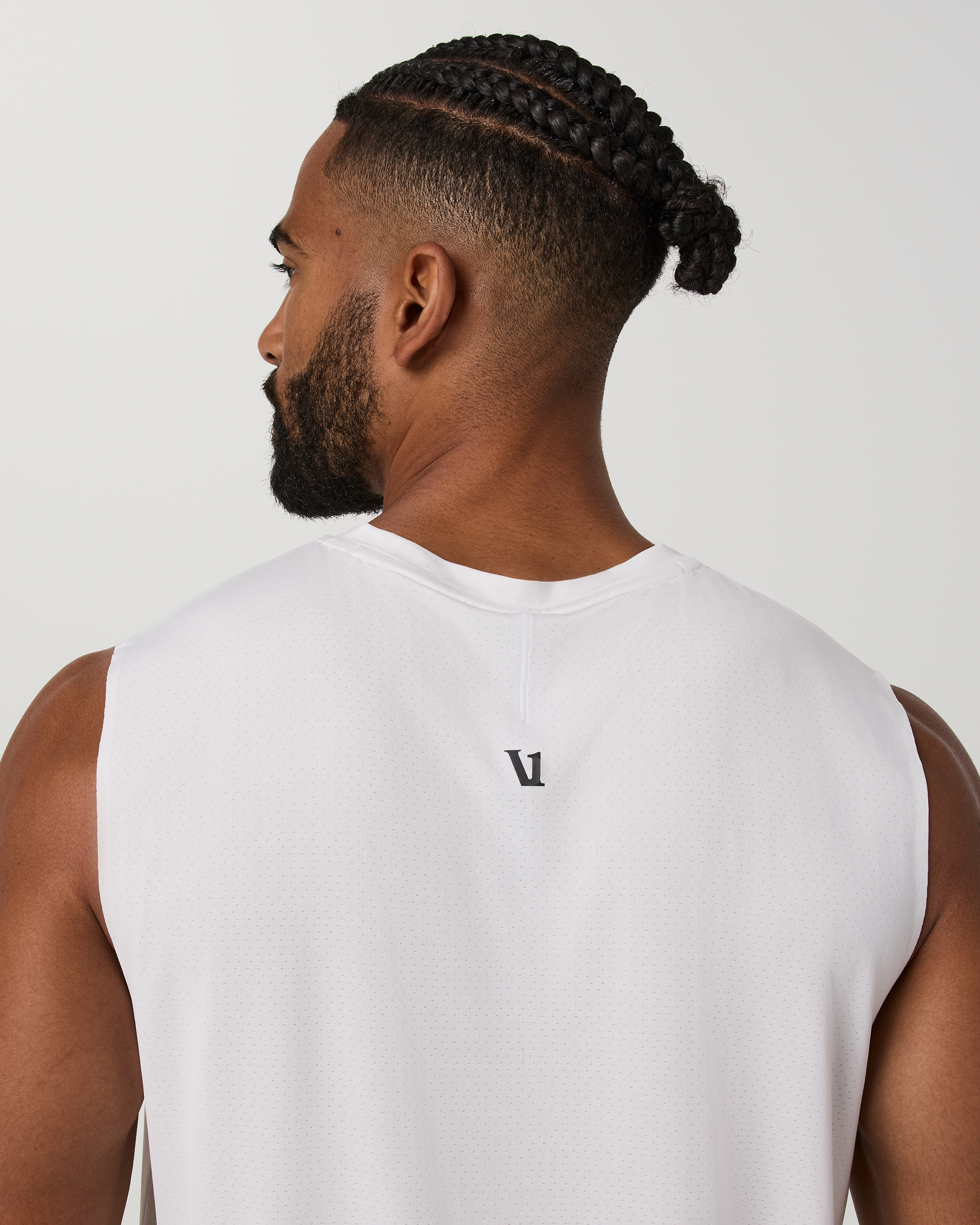 Sleeveless Viewpoint Muscle Tank 2.0 | White/Breeze - Image 3