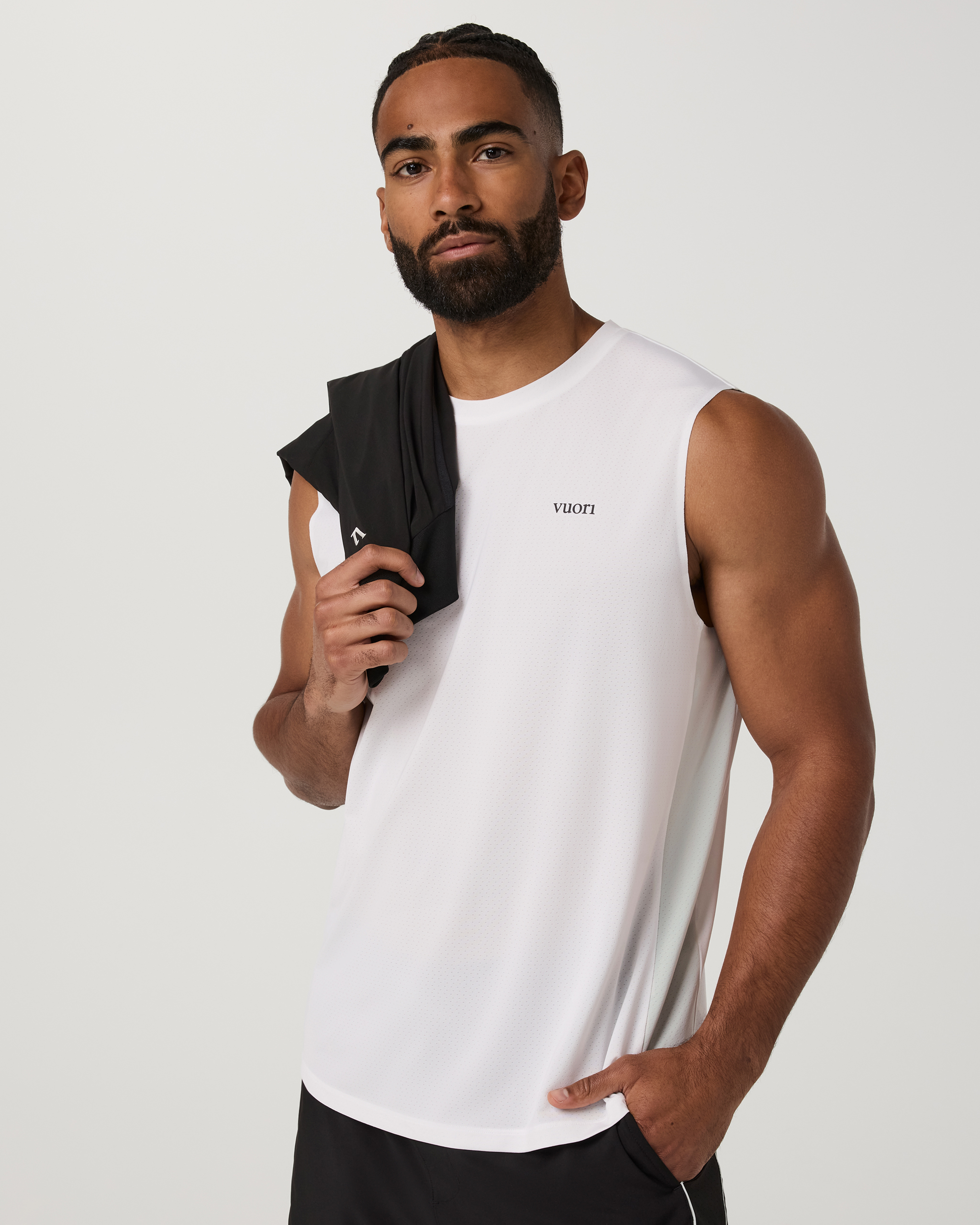 Sleeveless Viewpoint Muscle Tank 2.0 | White/Breeze - Image 6