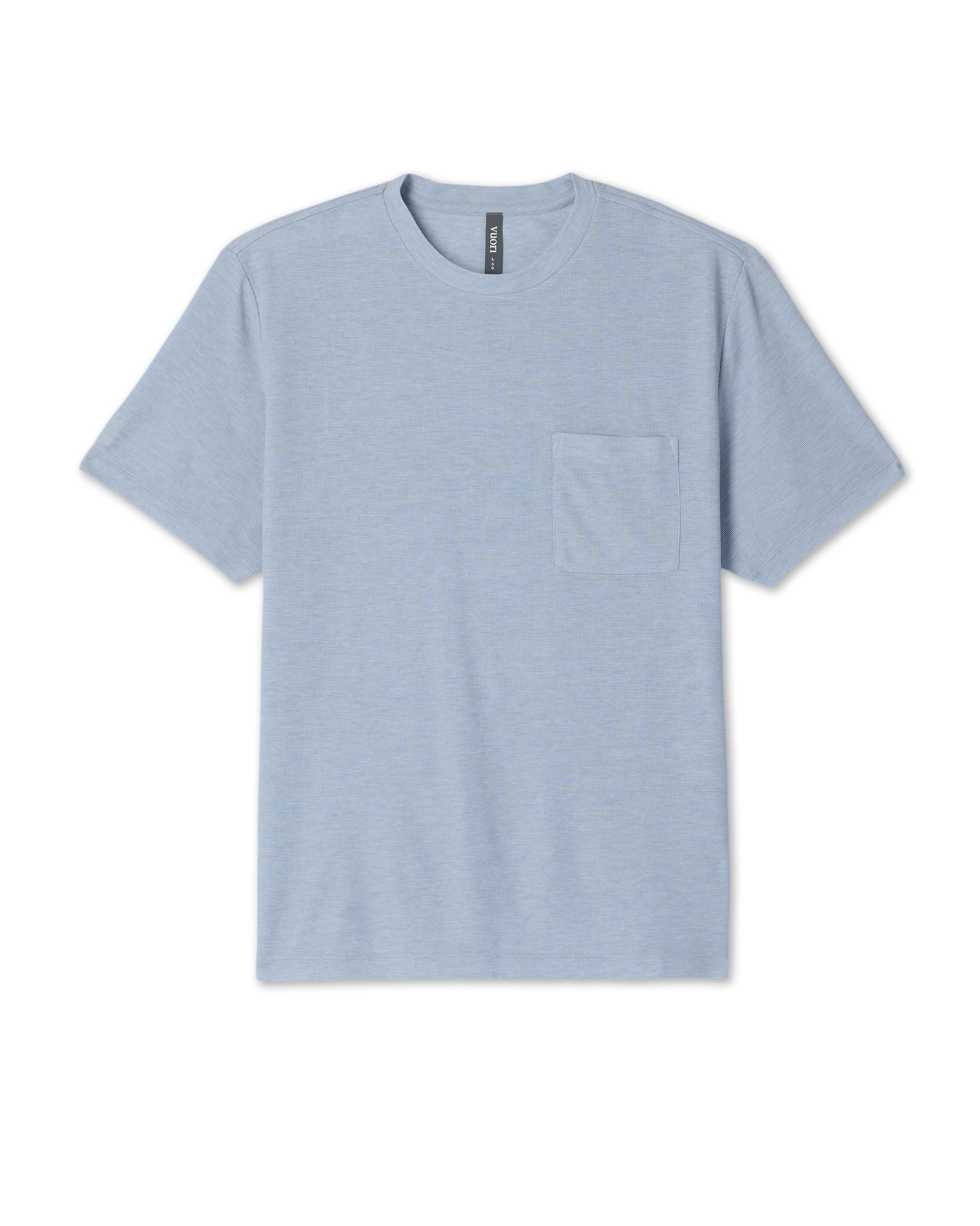Short Sleeve Micro Waffle Tee - Relaxed Fit | Blue Dusk Heather - Image 6