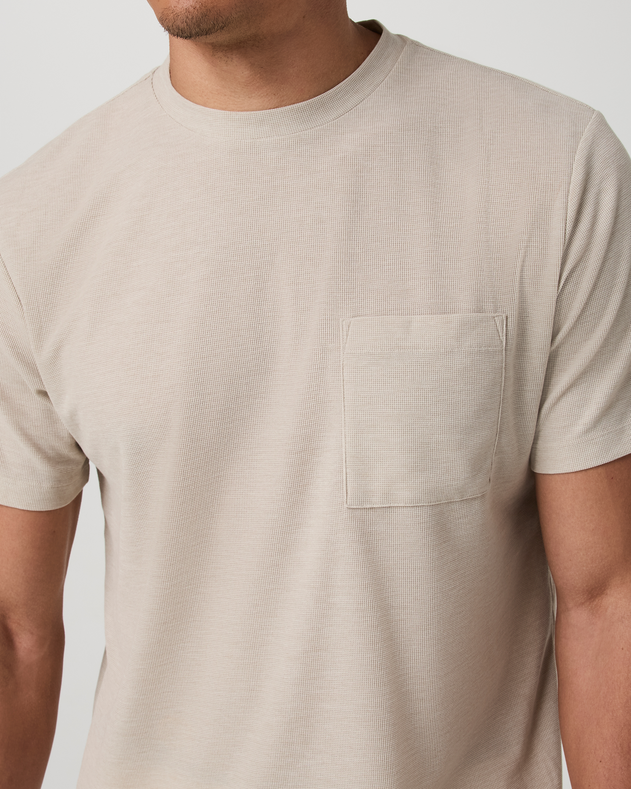 Short Sleeve Micro Waffle Tee - Relaxed Fit | Desert Heather - Image 2