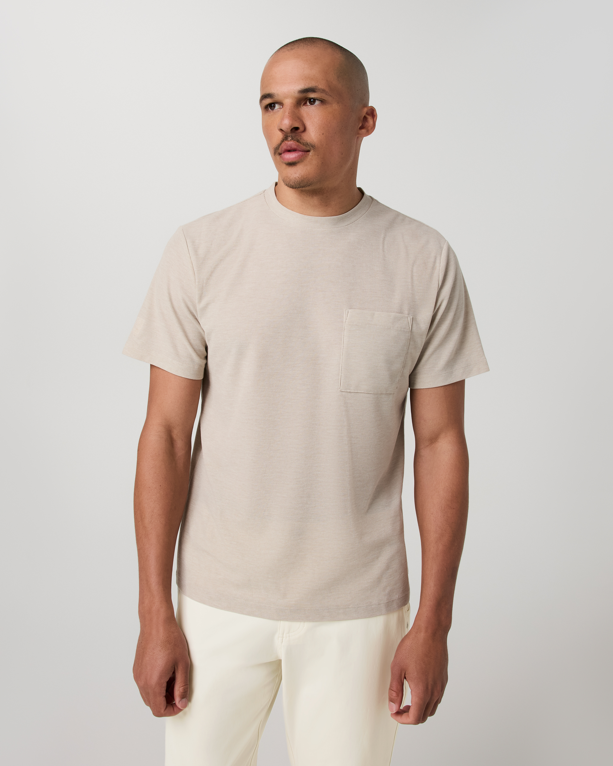 Short Sleeve Micro Waffle Tee - Relaxed Fit | Desert Heather - Image 5