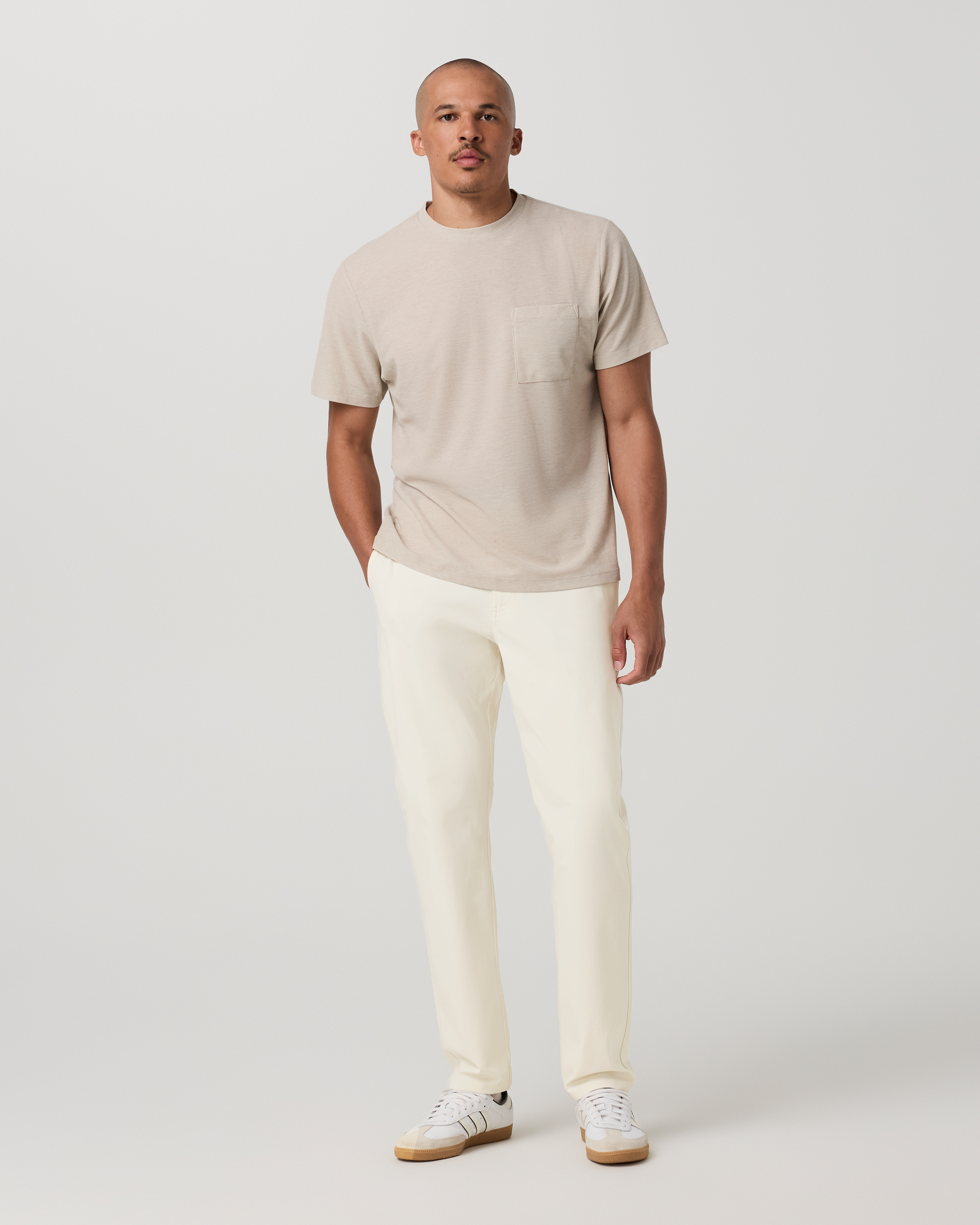 Short Sleeve Micro Waffle Tee - Relaxed Fit | Desert Heather - Image 3