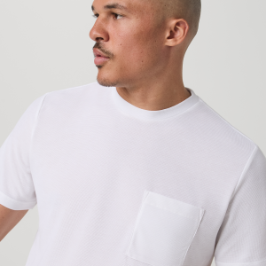 Short Sleeve Micro Waffle Tee - Relaxed Fit | White