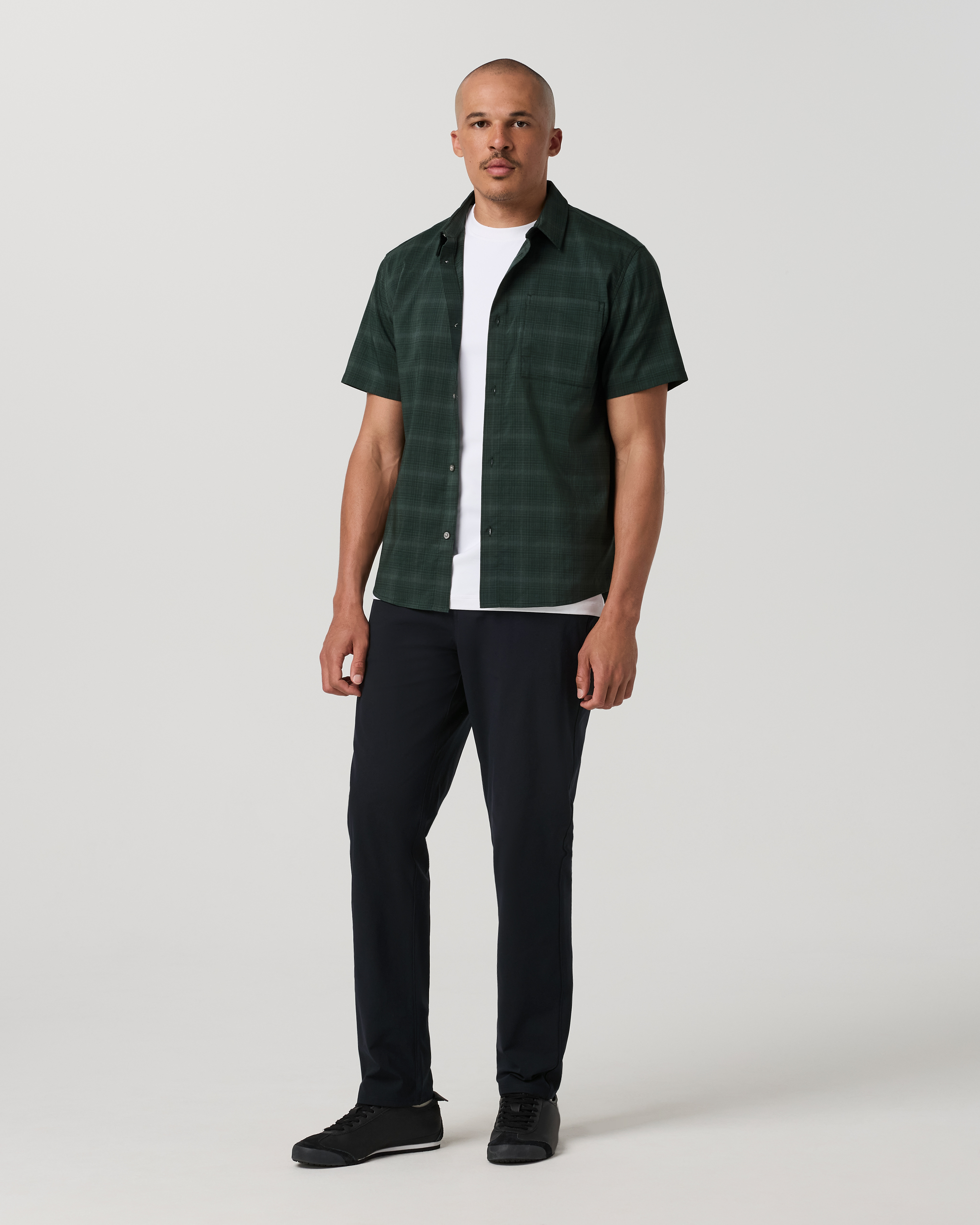 Short Sleeve Plaid Button Down Shirt | Evergreen - Image 4