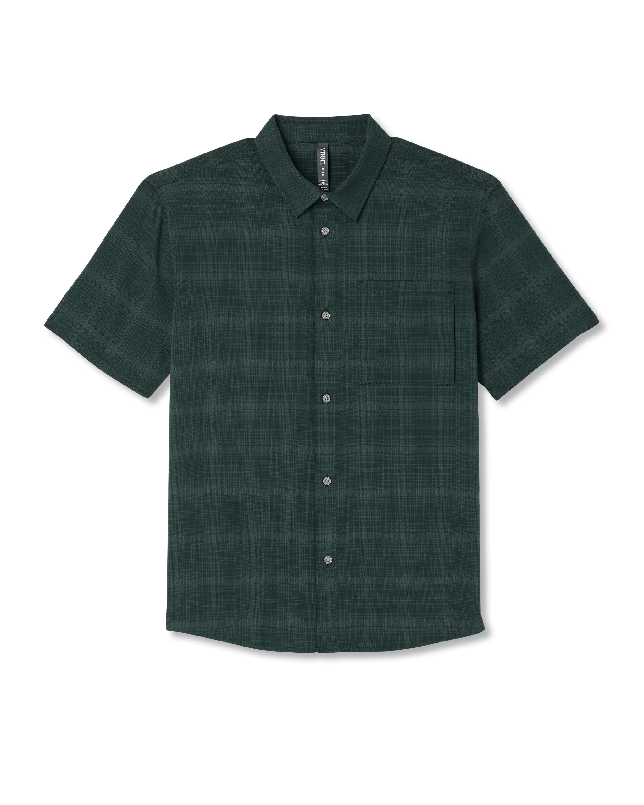 Short Sleeve Plaid Button Down Shirt | Evergreen - Image 6