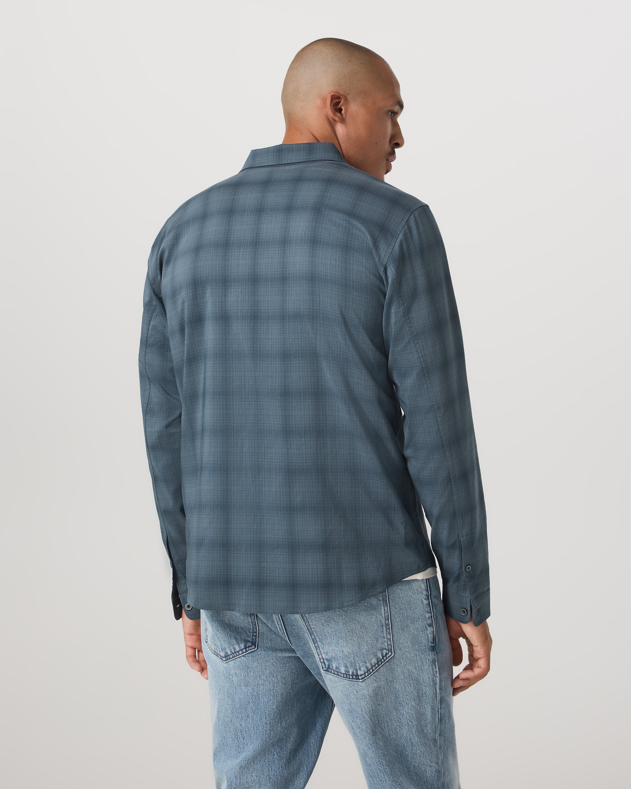Long Sleeve Plaid Button Down Shirt | Abyss - Image 4