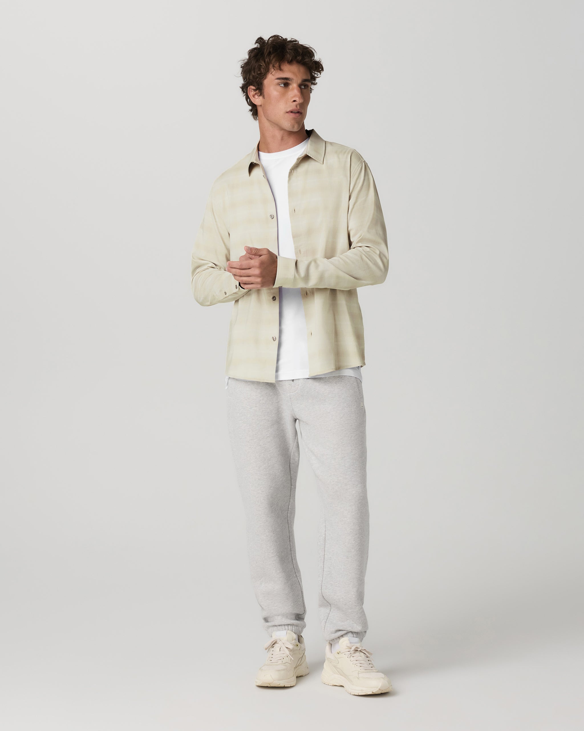 Long Sleeve Plaid Button Down Shirt | Sandalwood - Image 3