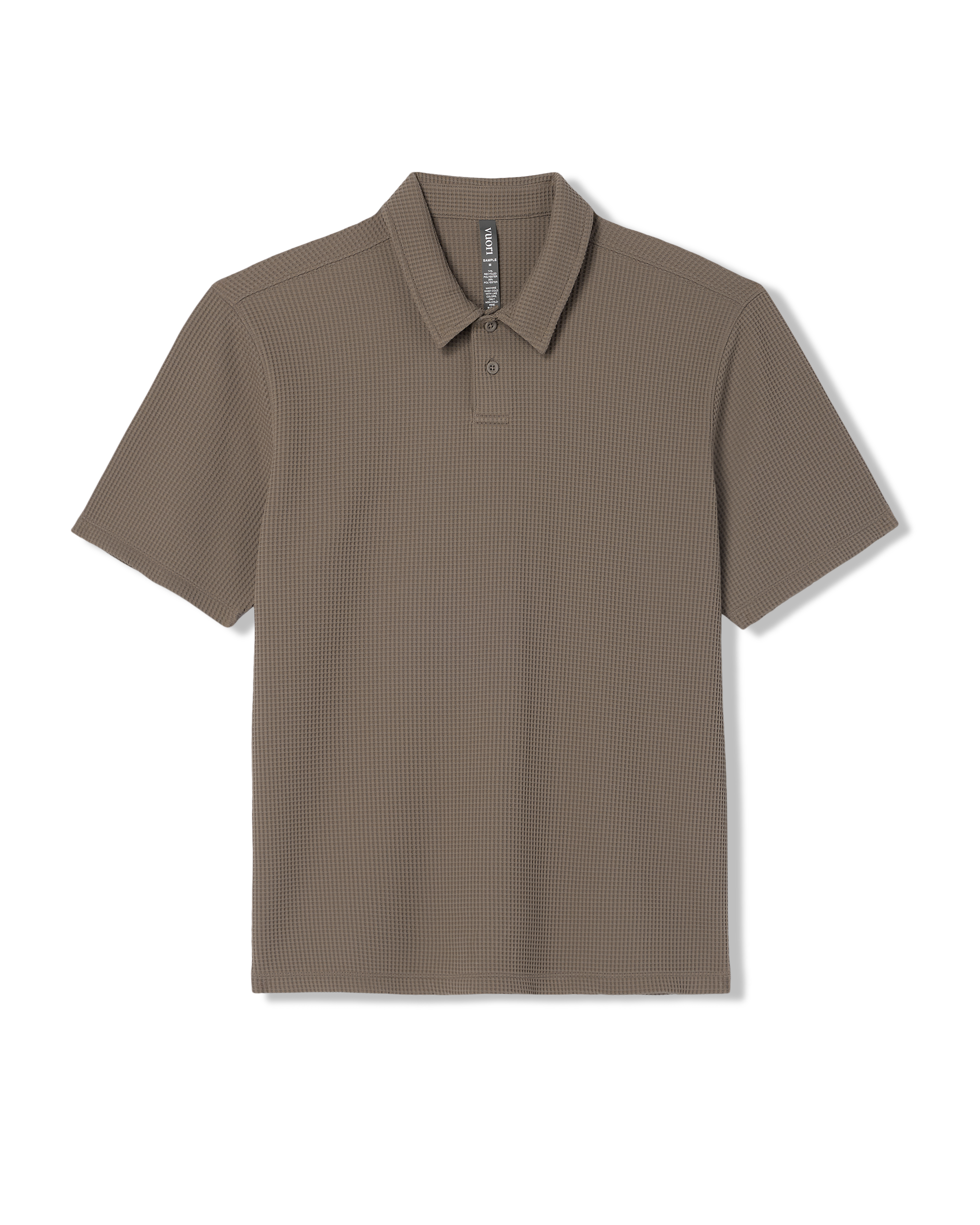 Short Sleeve Lightweight Tech Waffle Polo - Relaxed Fit | Bark - Image 6
