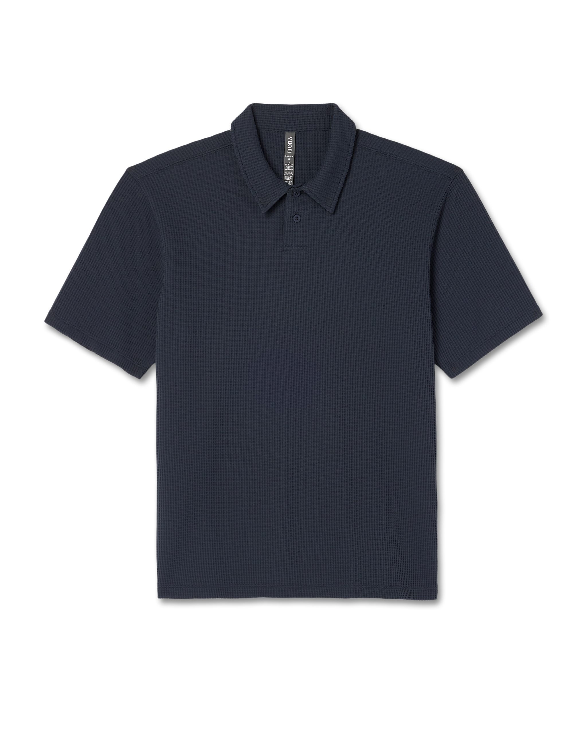 Short Sleeve Lightweight Tech Waffle Polo - Relaxed Fit | Navy - Image 6