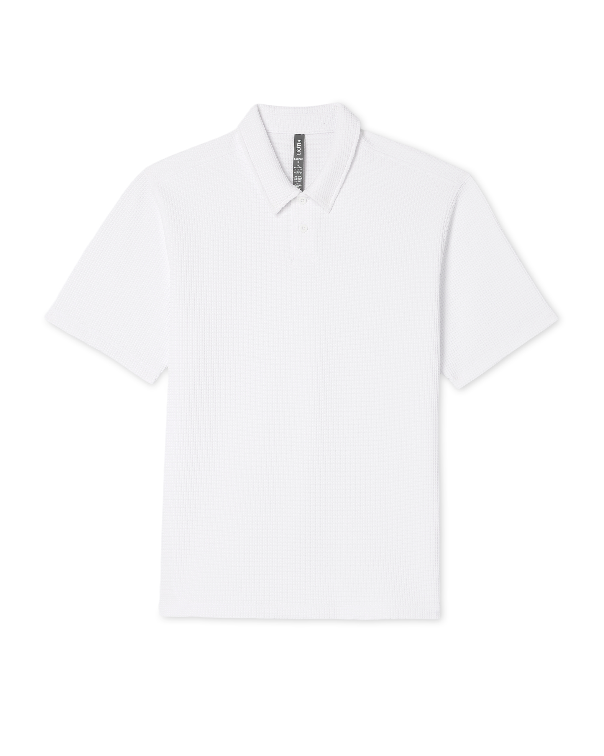 Short Sleeve Lightweight Tech Waffle Polo - Relaxed Fit | White - Image 6