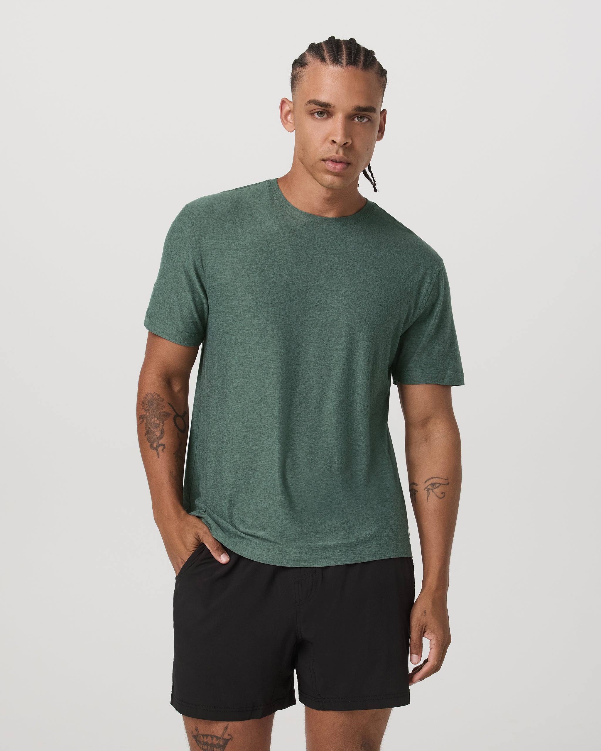 Short Sleeve Strato Tech Tee - Relaxed Fit | Agate Green Heather - Image 2