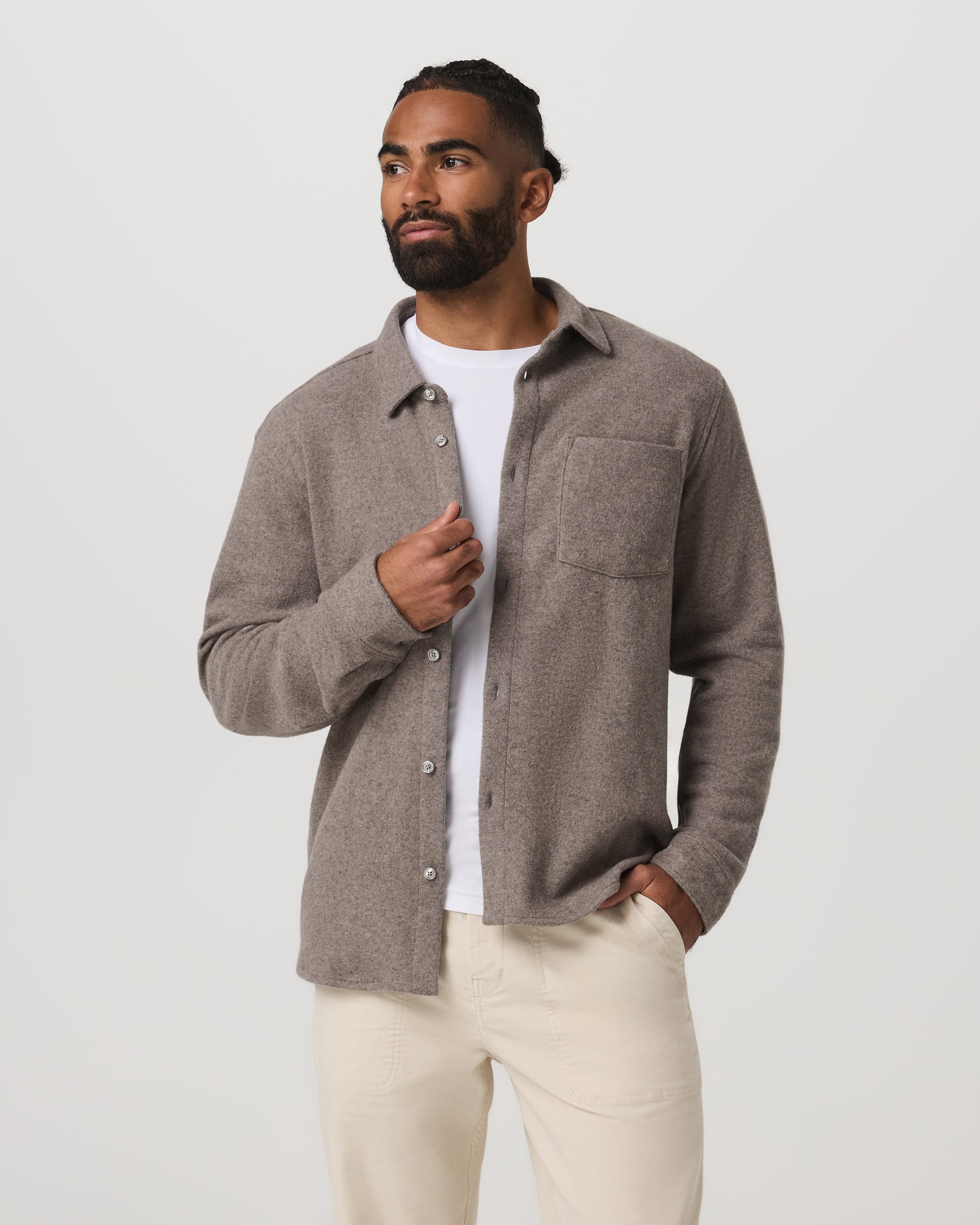 Long Sleeve Altitude Wool Button Down - Relaxed Fit | Phantom Grey - Image 2