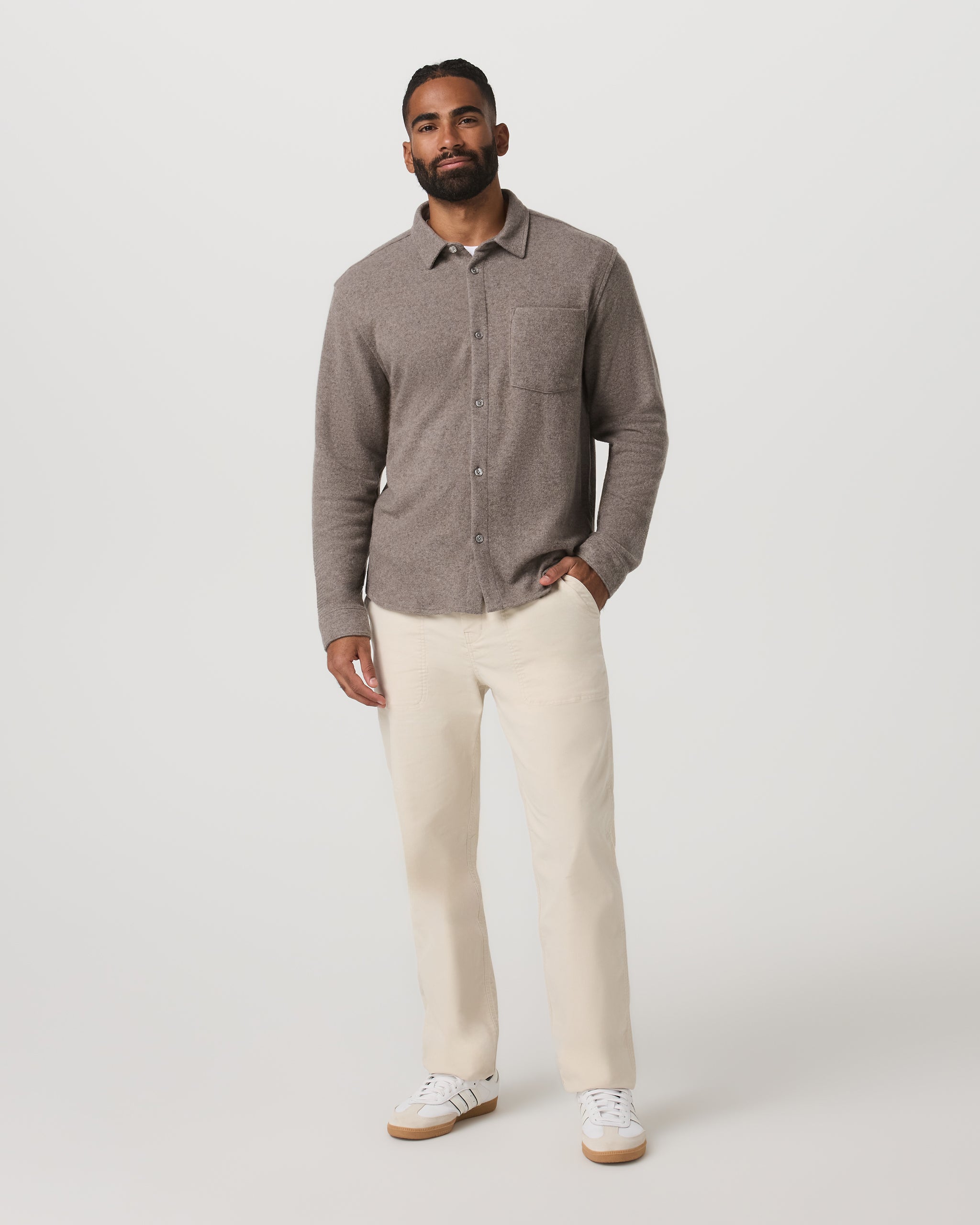 Long Sleeve Altitude Wool Button Down - Relaxed Fit | Phantom Grey - Image 4