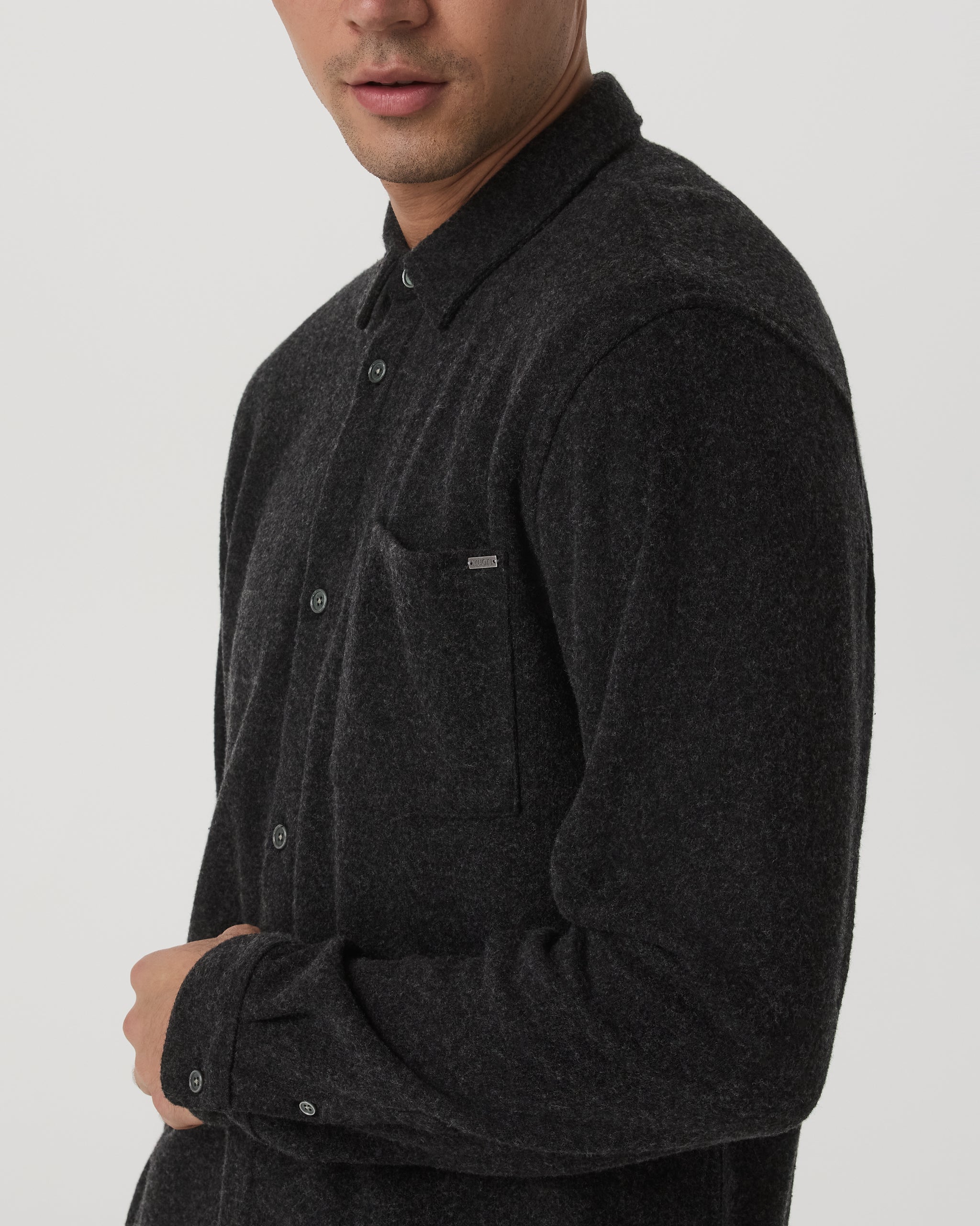 Long Sleeve Altitude Wool Button Down - Relaxed Fit | Volcanic Ash - Image 2