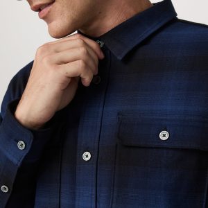 Long Sleeve Flannel Button Down Shirt | Blue Coast