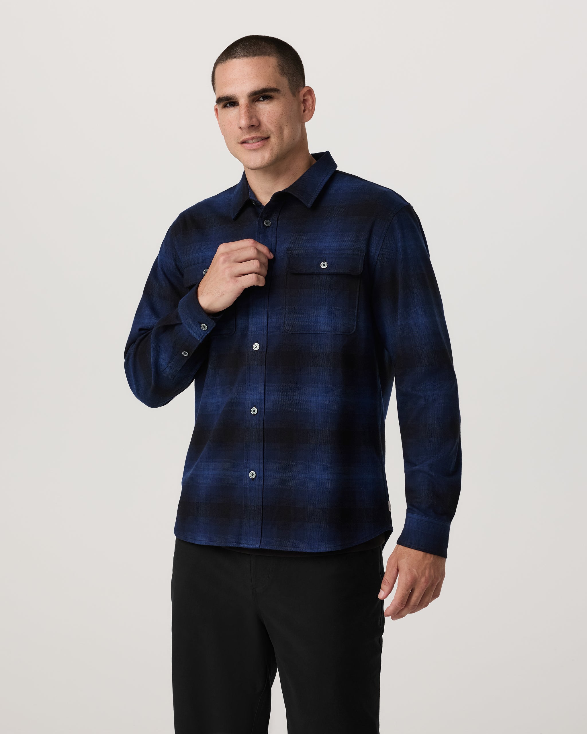 Long Sleeve Flannel Button Down Shirt | Blue Coast - Image 3