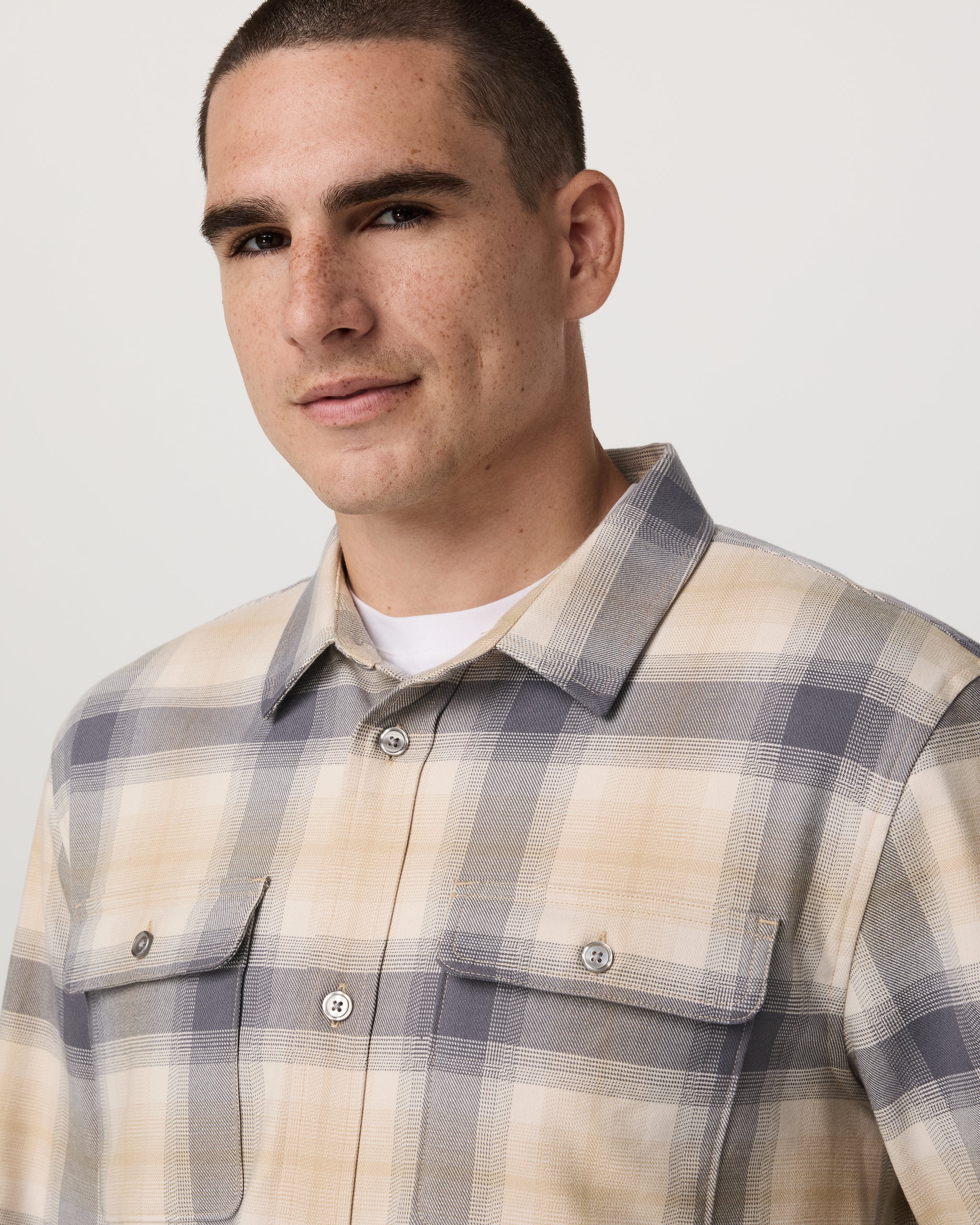 Long Sleeve Flannel Button Down Shirt | Cavern Grey - Image 5