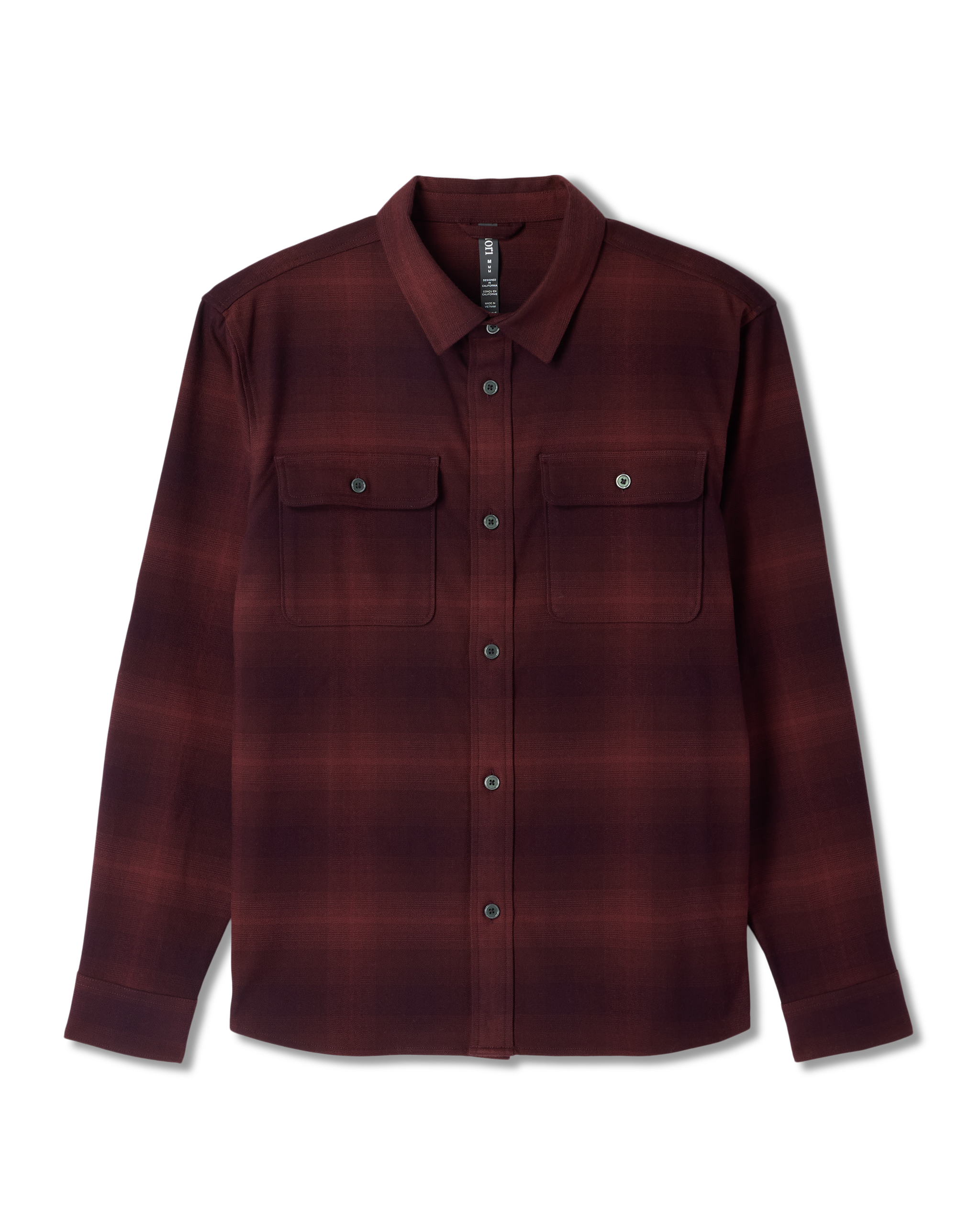 Long Sleeve Flannel Button Down Shirt | Raisin - Image 6