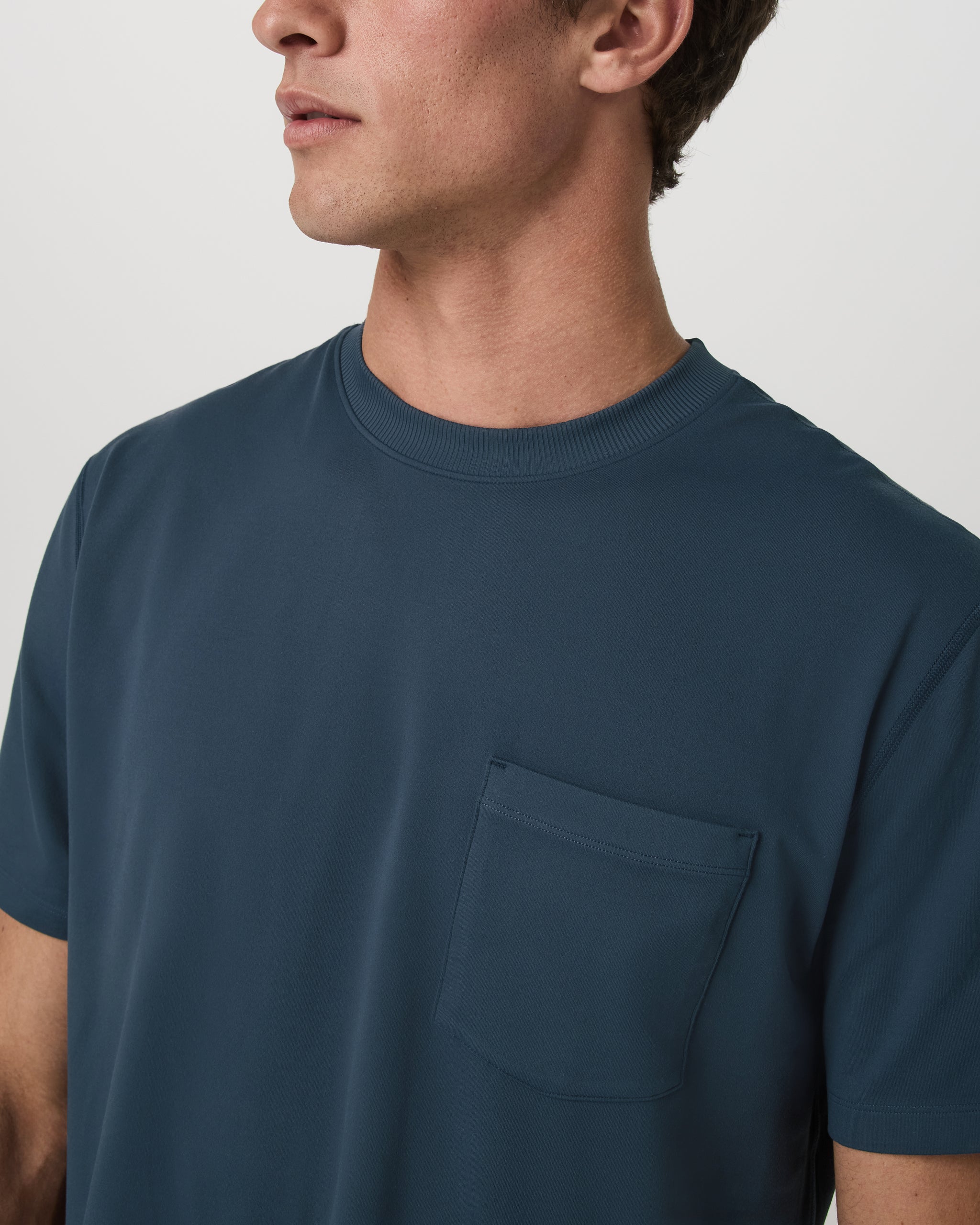 Short Sleeve Ponto Pocket Tee - Relaxed Fit | Ocean Blue - Image 2