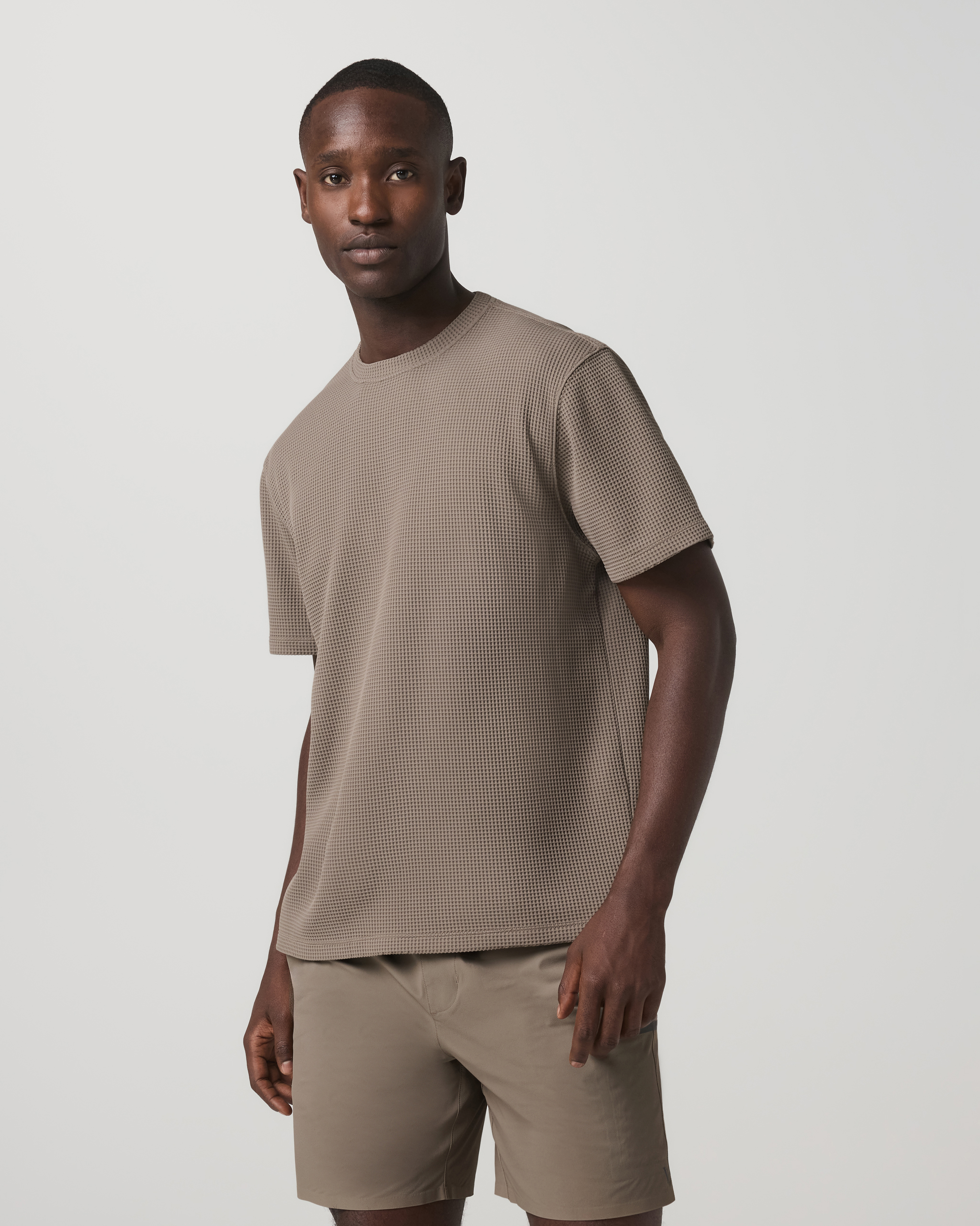 Short Sleeve Lightweight Tech Waffle Tee - Relaxed Fit | Bark