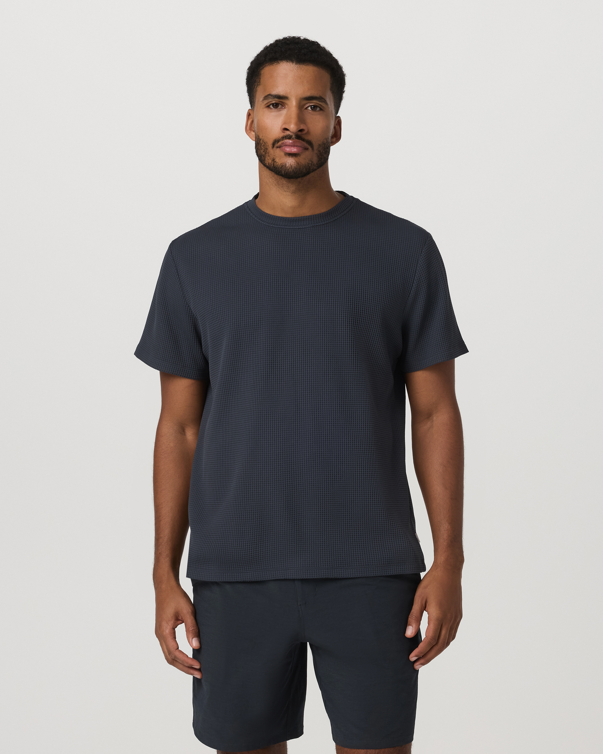 Short Sleeve Lightweight Tech Waffle Tee - Relaxed Fit | Navy