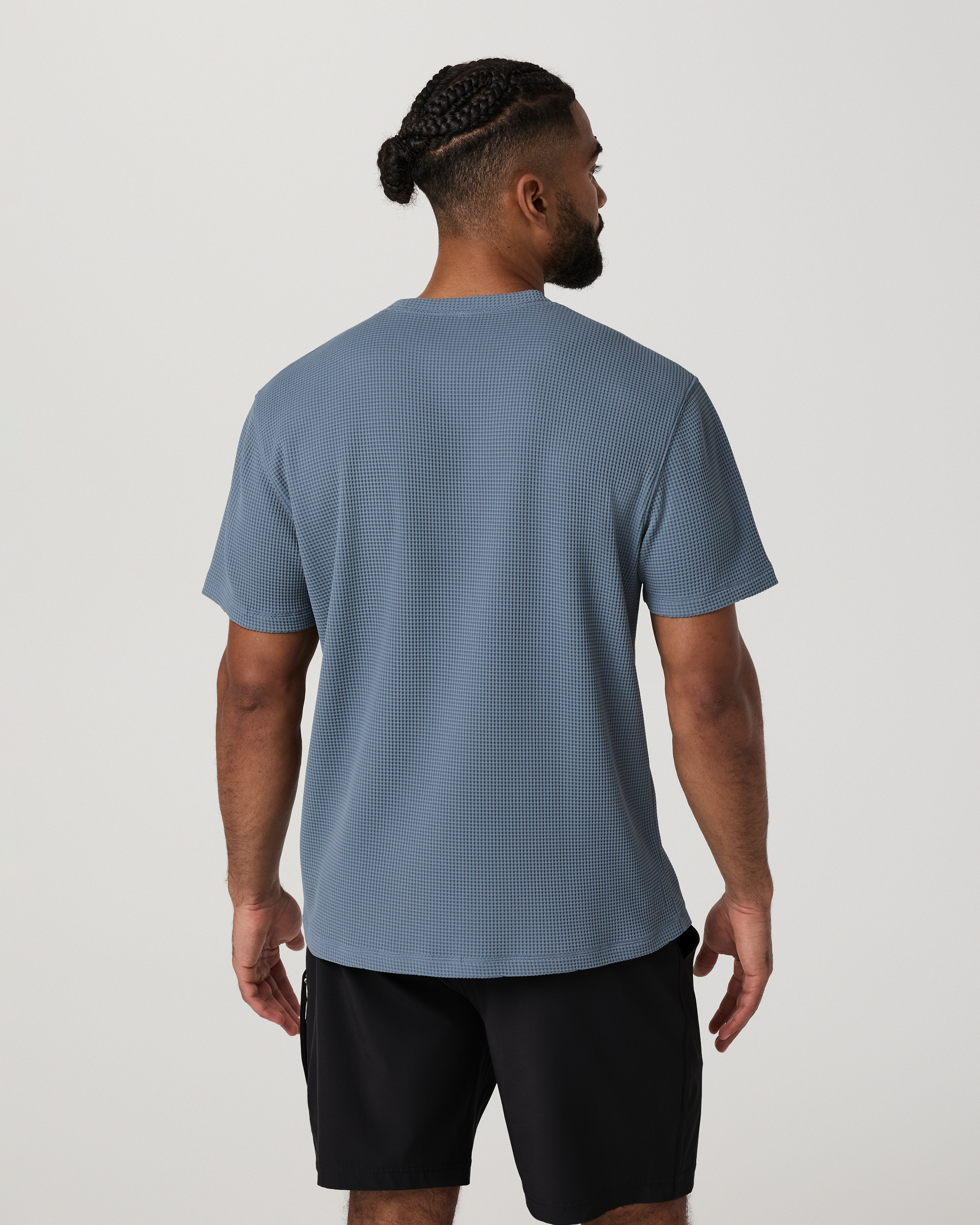 Short Sleeve Lightweight Tech Waffle Tee - Relaxed Fit | Waterfall - Image 4