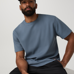 Short Sleeve Lightweight Tech Waffle Tee - Relaxed Fit | Waterfall