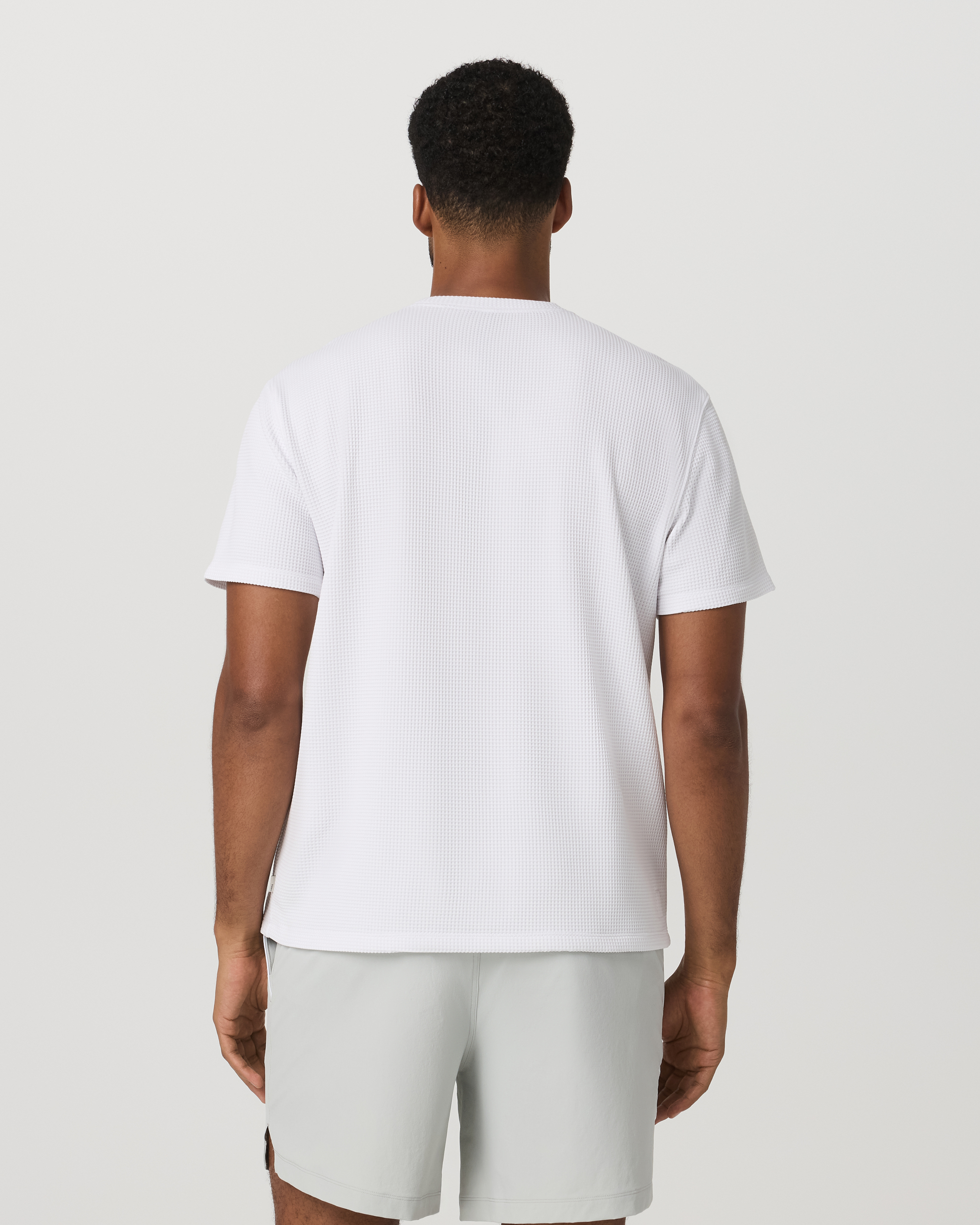 Short Sleeve Lightweight Tech Waffle Tee - Relaxed Fit | White - Image 4