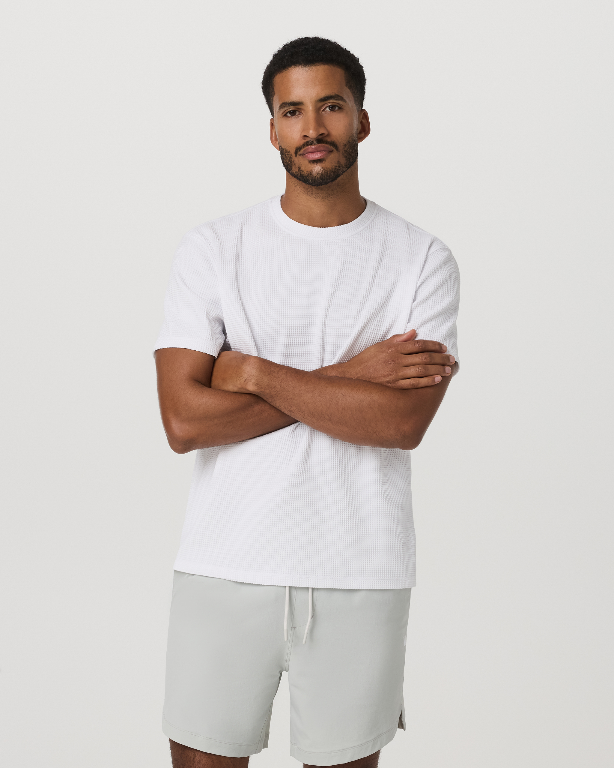 Short Sleeve Lightweight Tech Waffle Tee - Relaxed Fit | White - Image 5