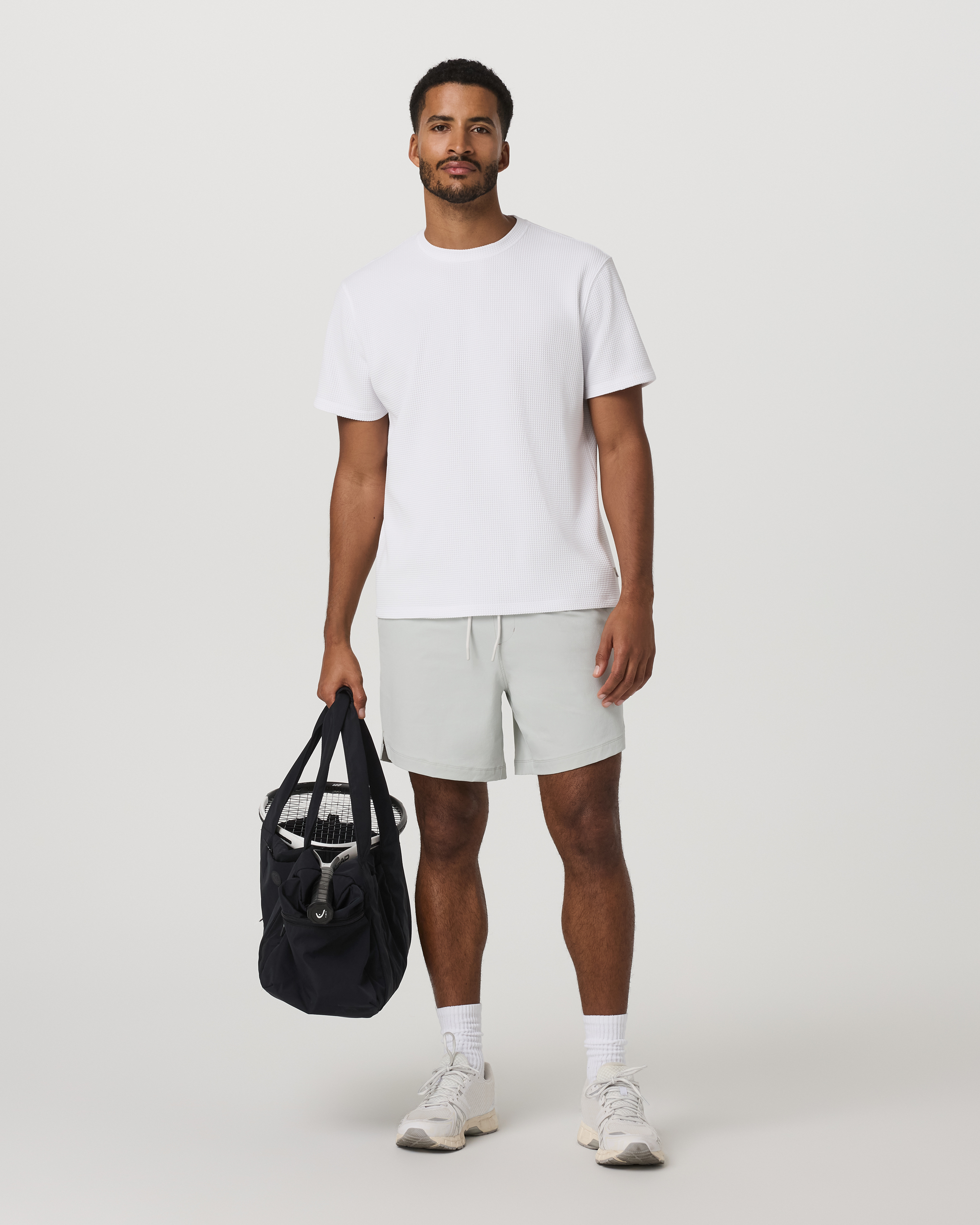 Short Sleeve Lightweight Tech Waffle Tee - Relaxed Fit | White - Image 3