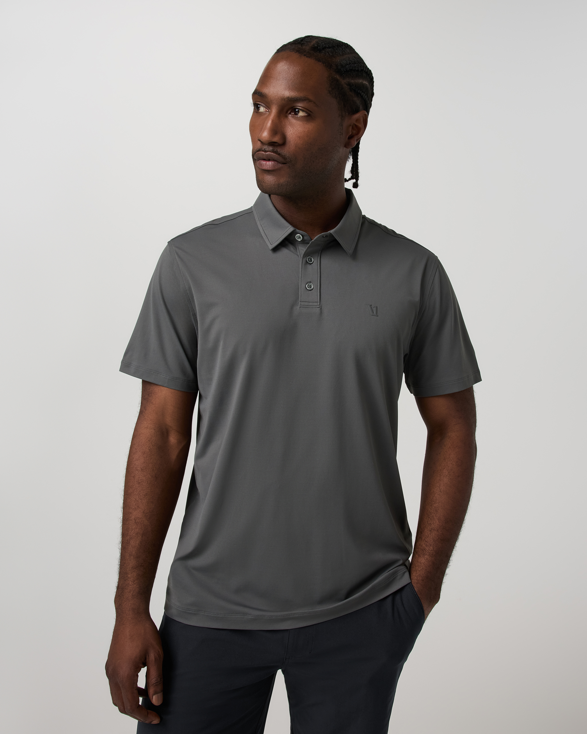 Short Sleeve Travellite Polo | Dark Pewter