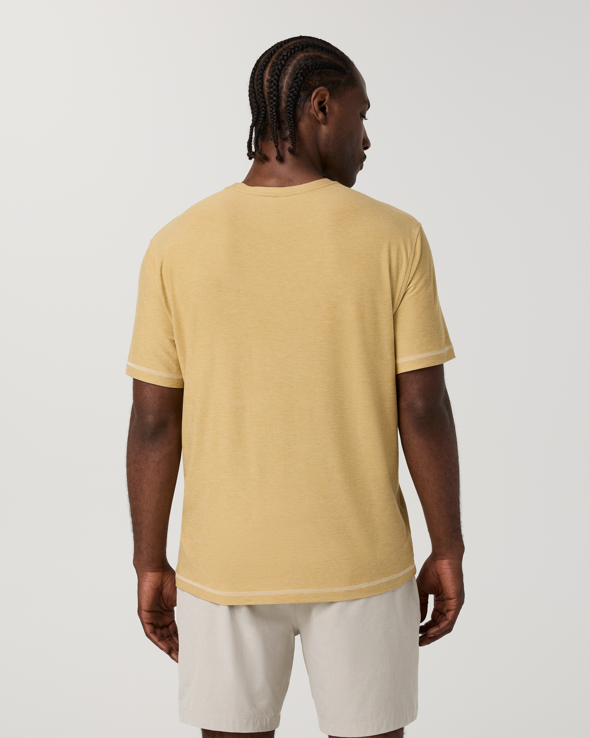 Short Sleeve Strato Tech Tee - Contrast | Golden Brown Heather - Image 4