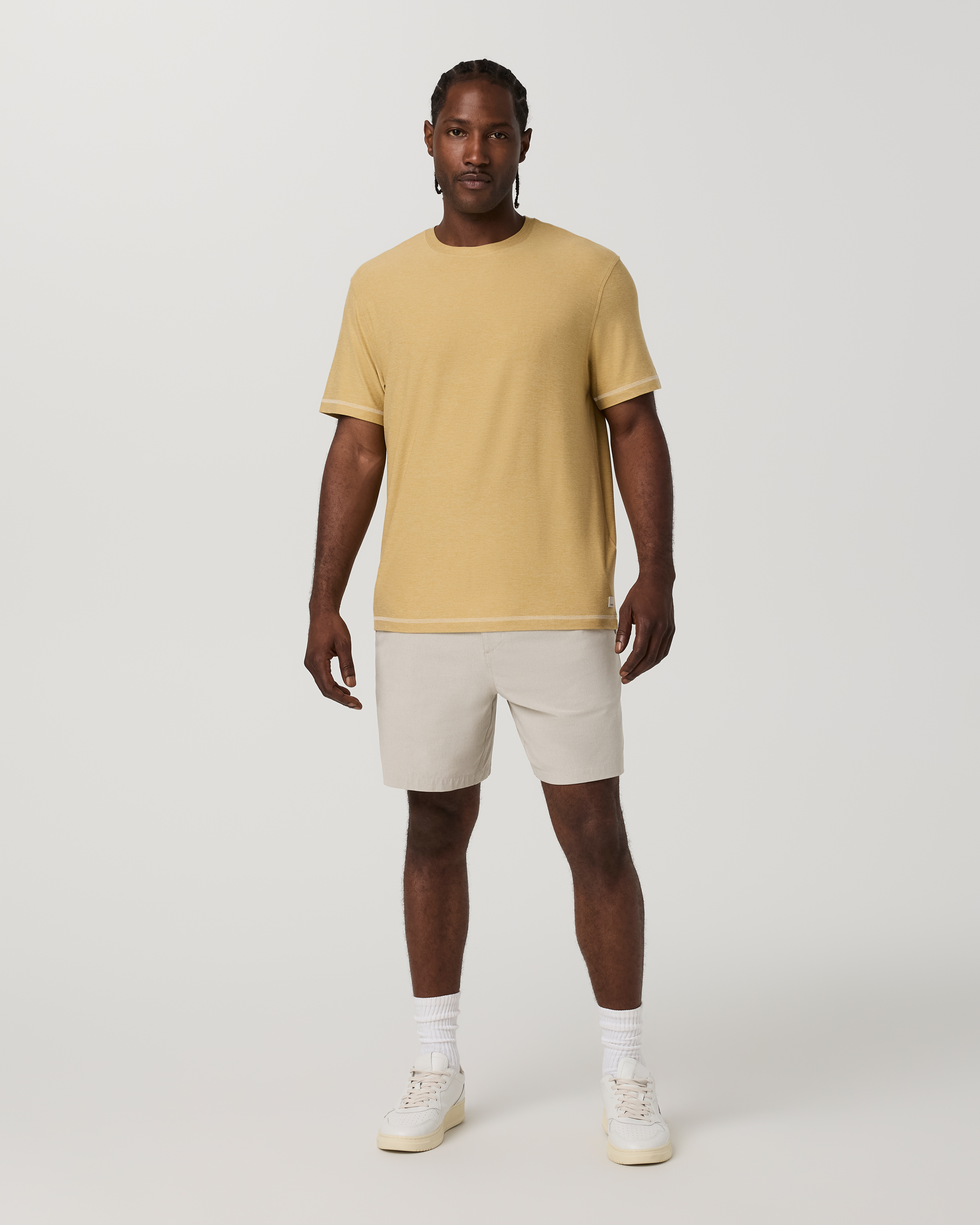 Short Sleeve Strato Tech Tee - Contrast | Golden Brown Heather - Image 5
