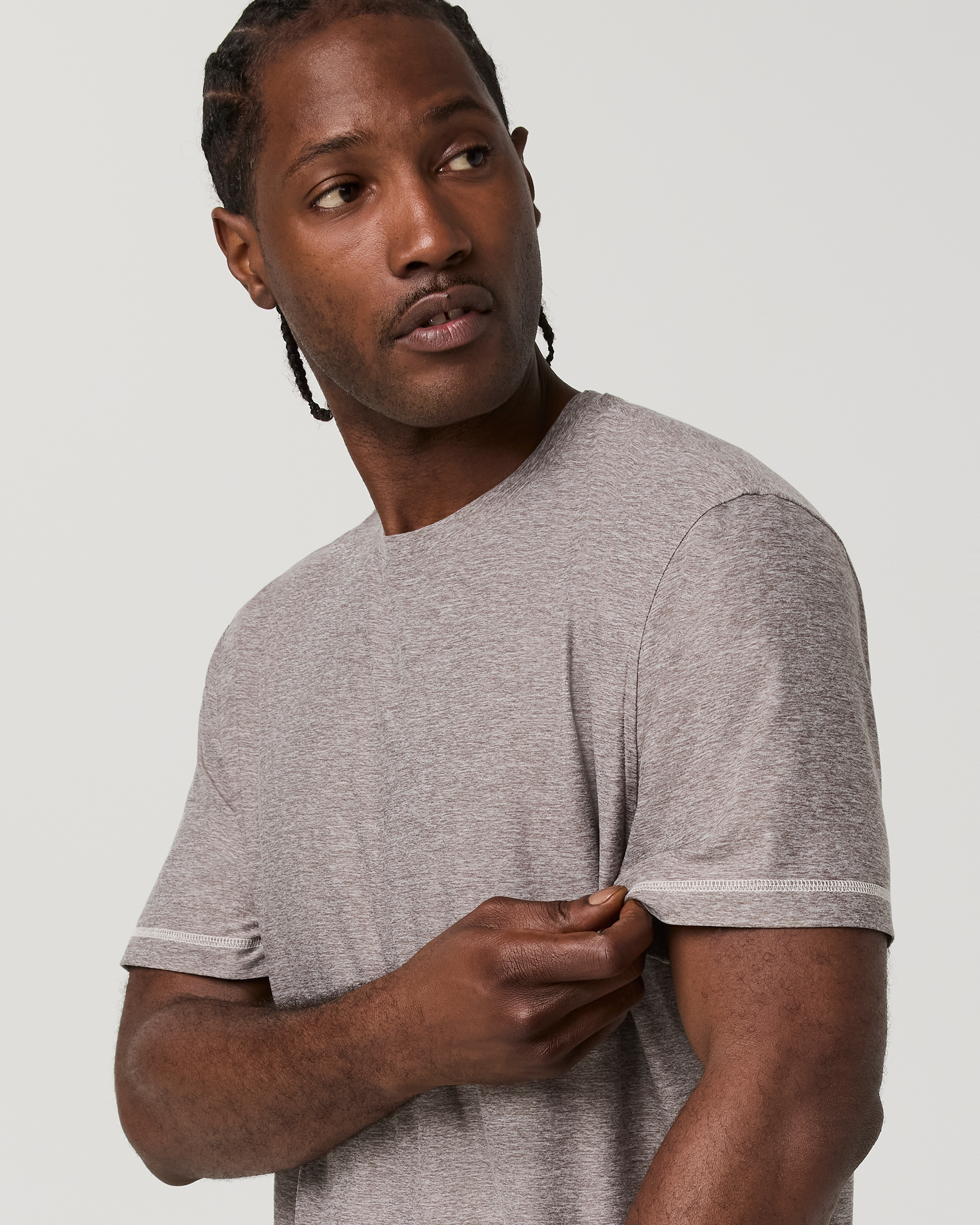 Short Sleeve Strato Tech Tee - Contrast | Heather Grey - Image 2