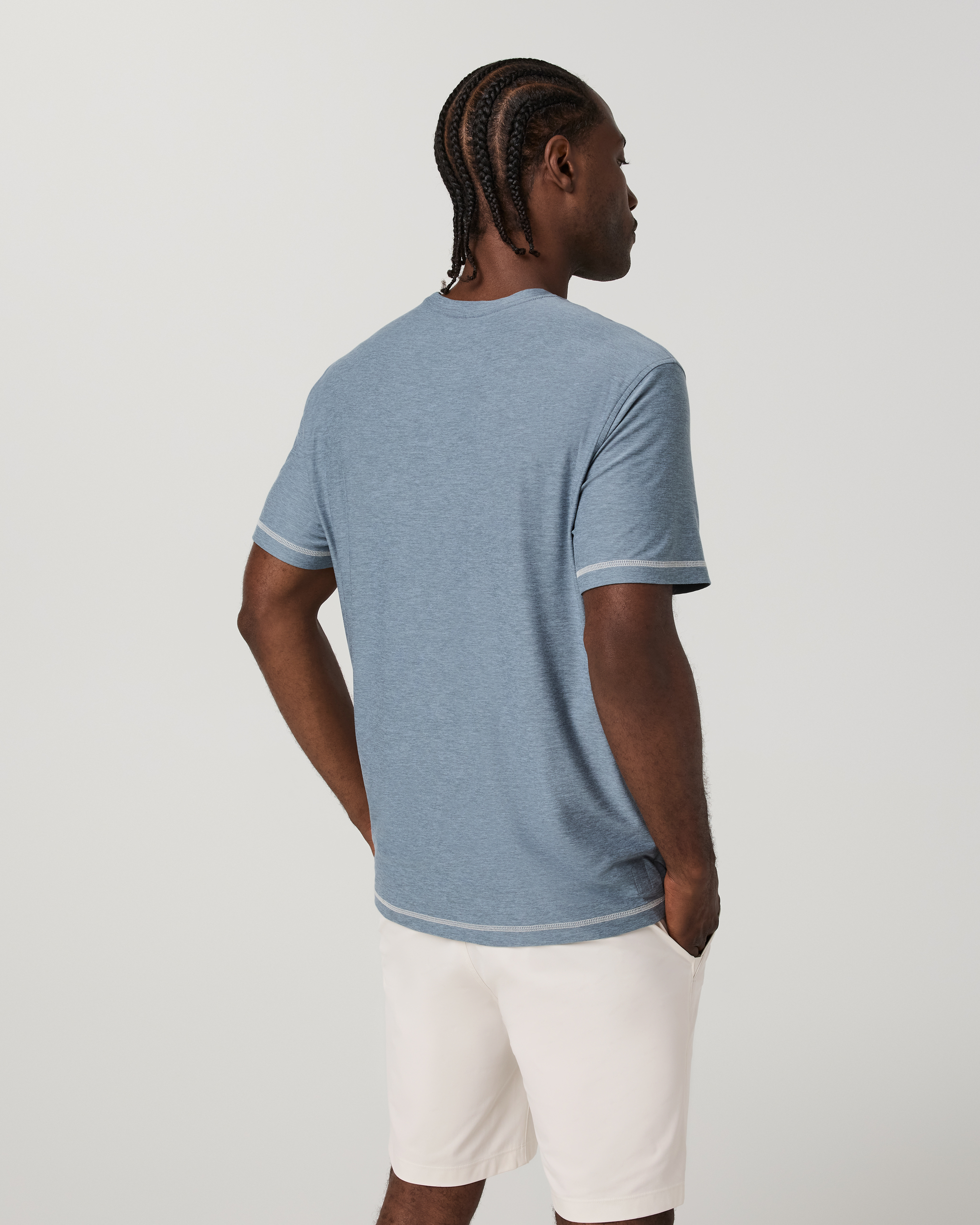 Short Sleeve Strato Tech Tee - Contrast | Waterfall Heather - Image 4