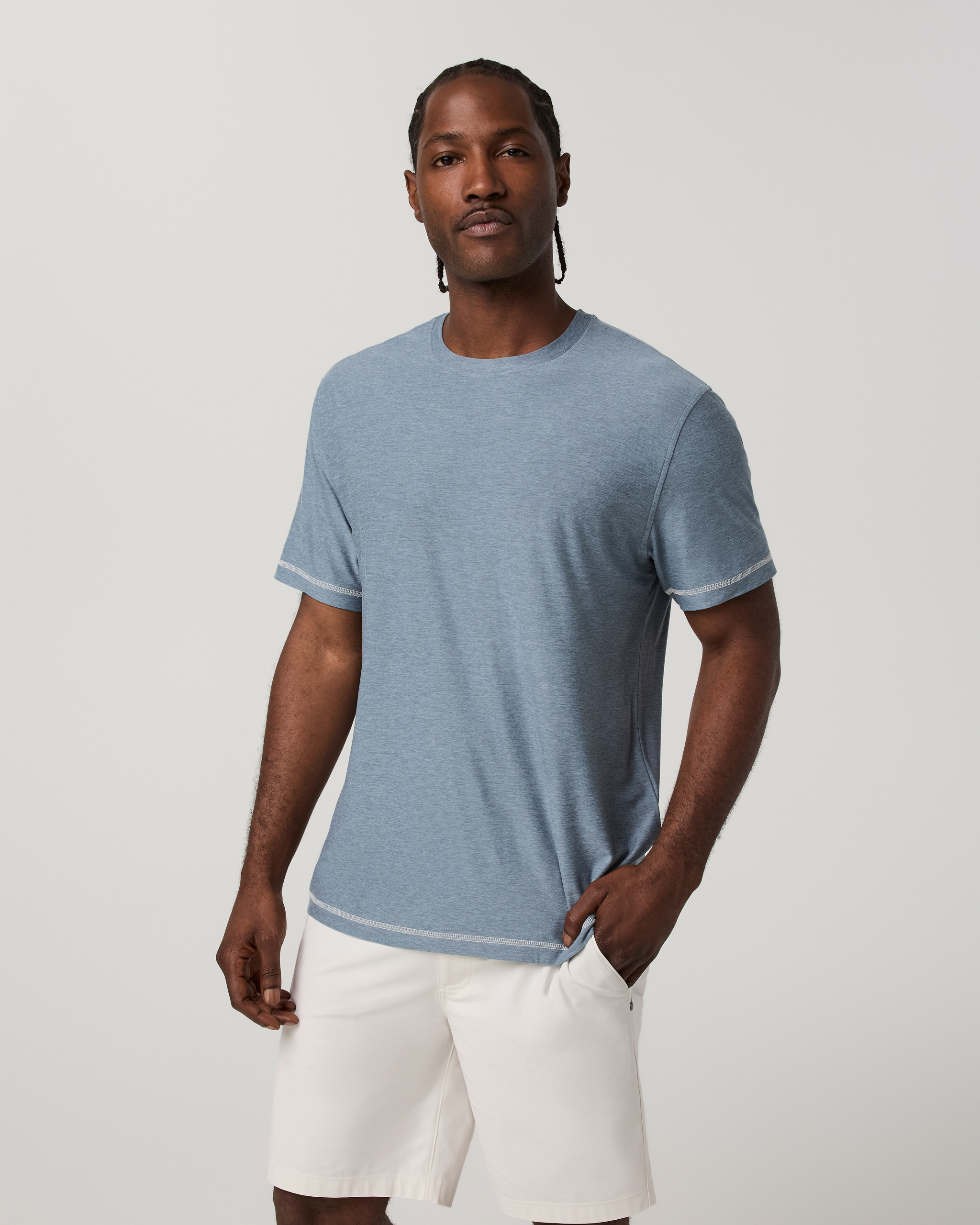 Short Sleeve Strato Tech Tee - Contrast | Waterfall Heather