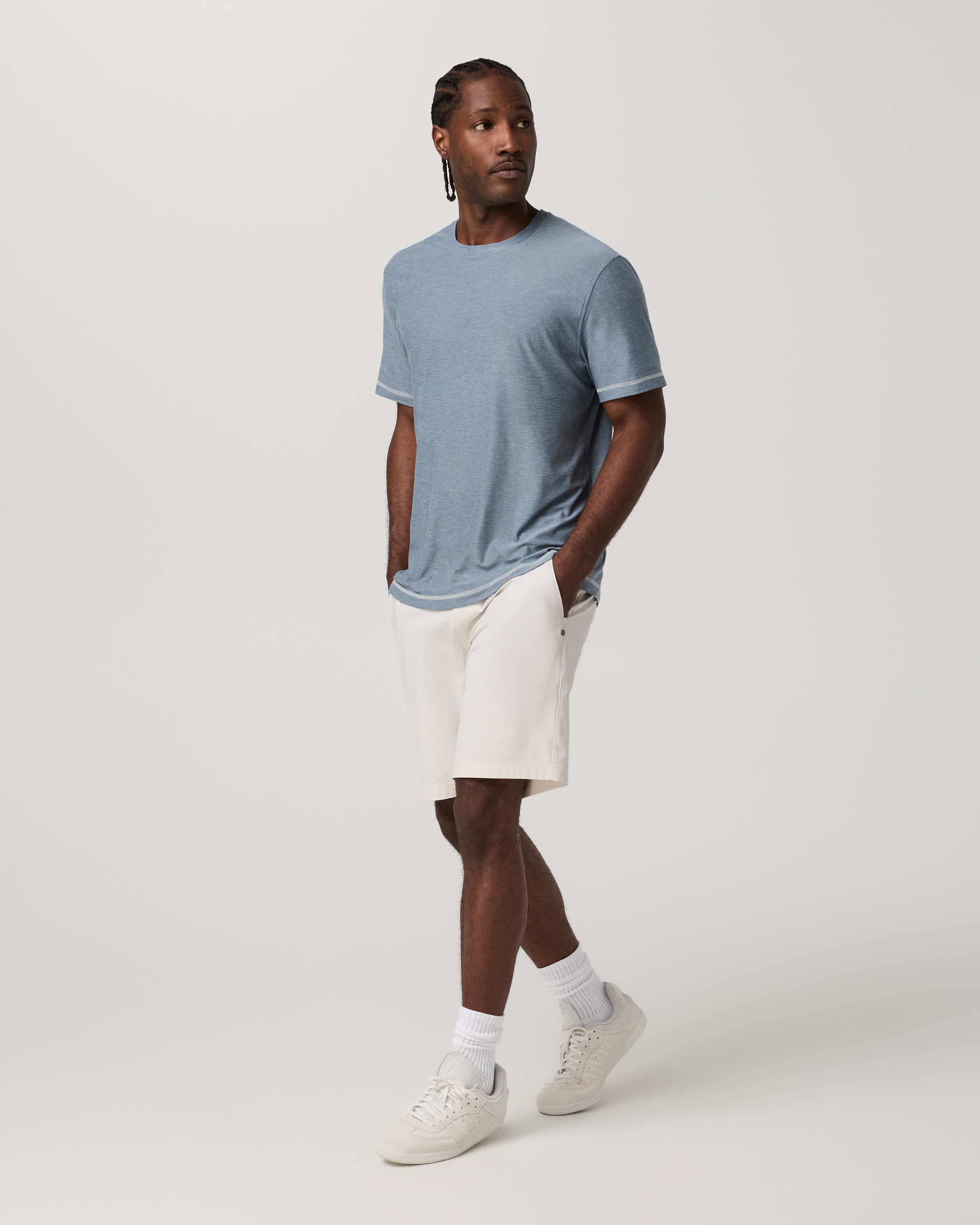 Short Sleeve Strato Tech Tee - Contrast | Waterfall Heather - Image 5