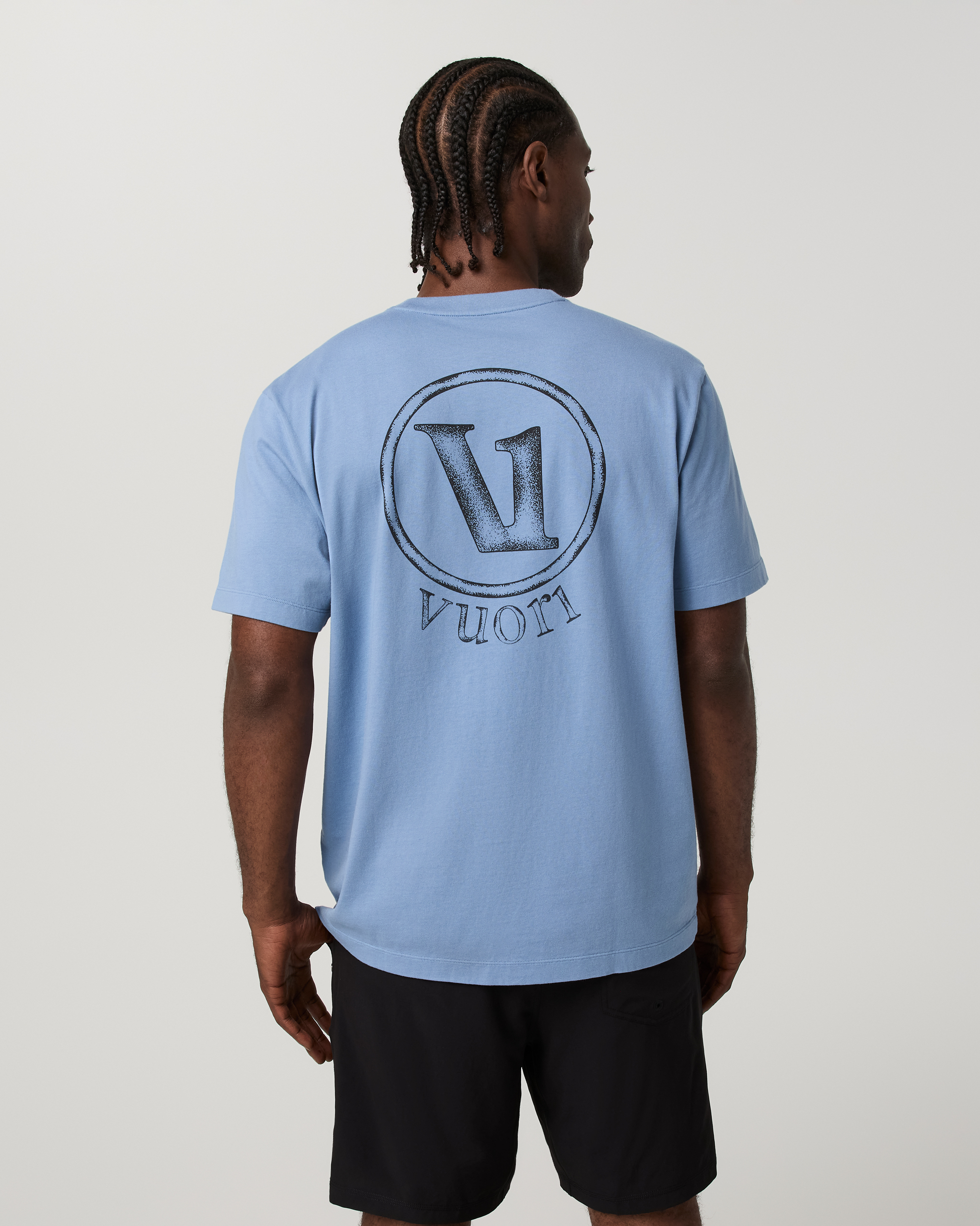 Short Sleeve Heavyweight Cotton Graphic Tee | Isle Blue - Image 3