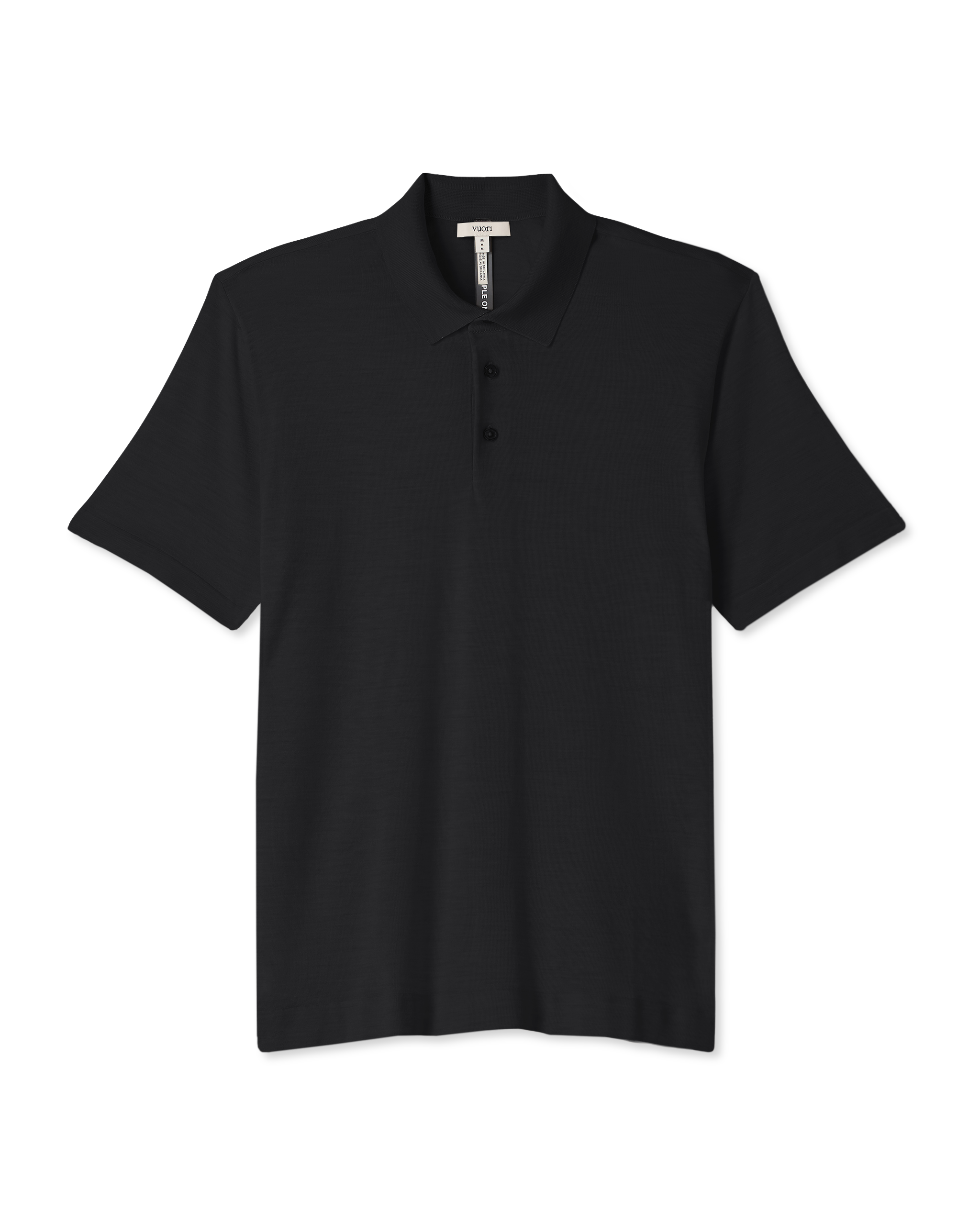 Short Sleeve Merino Wool Sweater Polo | Black - Image 6
