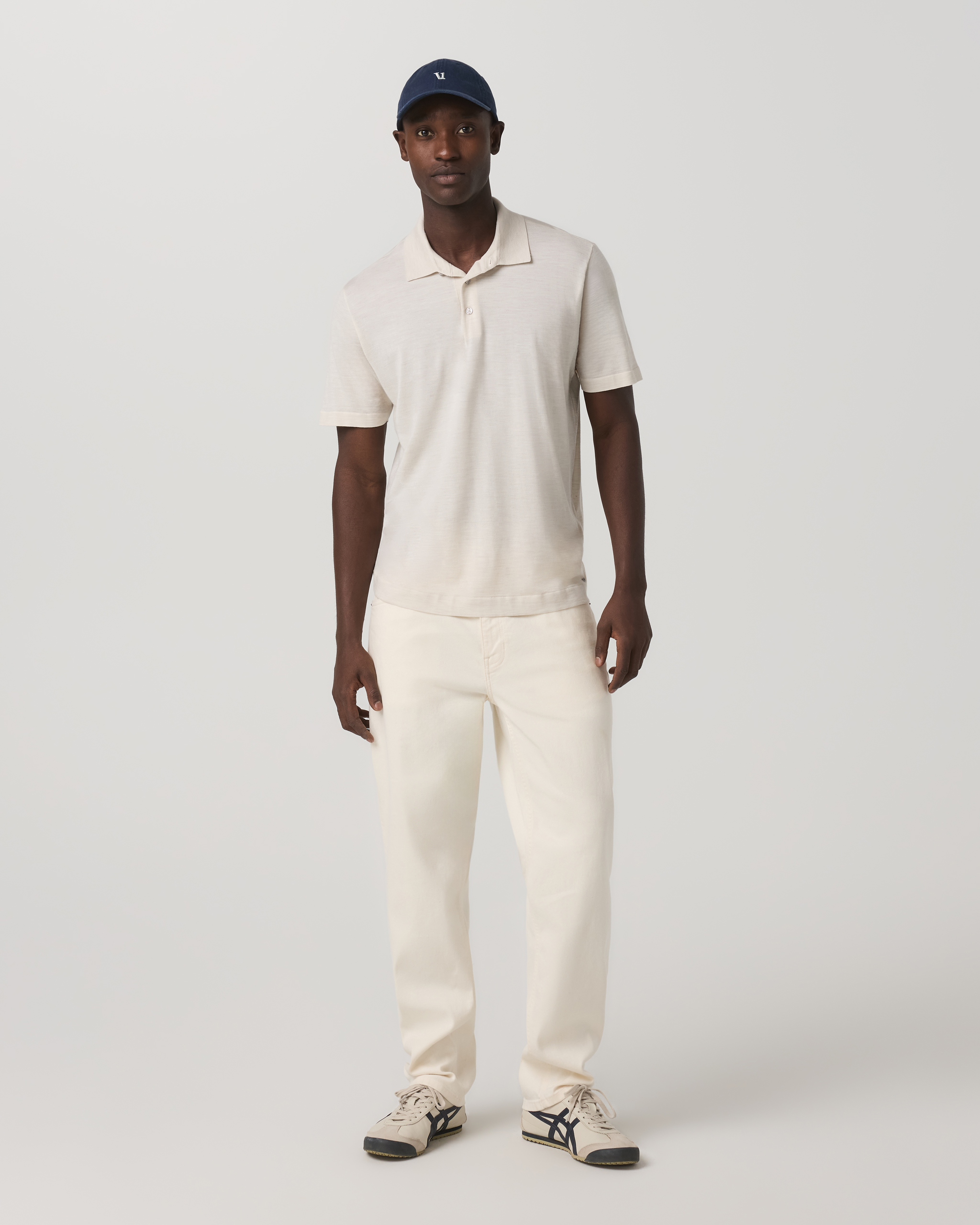 Short Sleeve Merino Wool Sweater Polo | Oat - Image 4