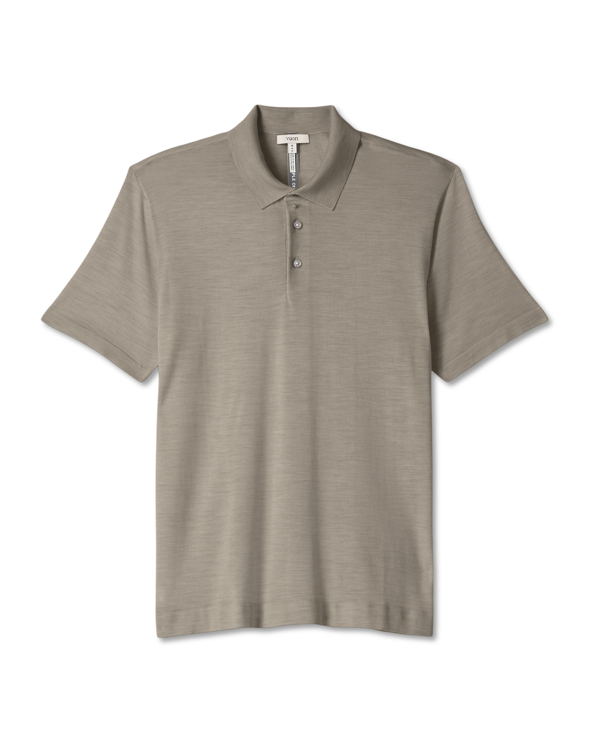 Short Sleeve Merino Wool Sweater Polo | Taupe - Image 6