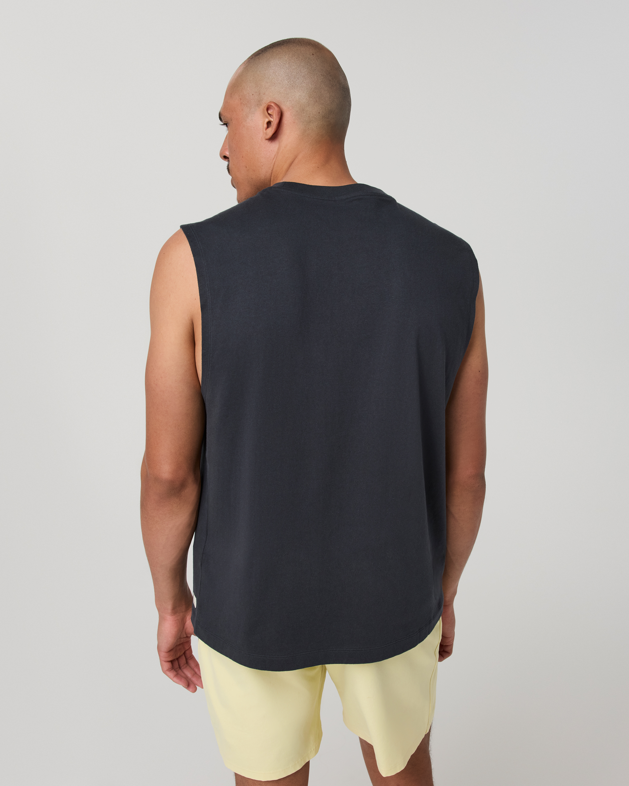 Sleeveless Heavyweight Cotton Muscle Tank | Navy - Image 5