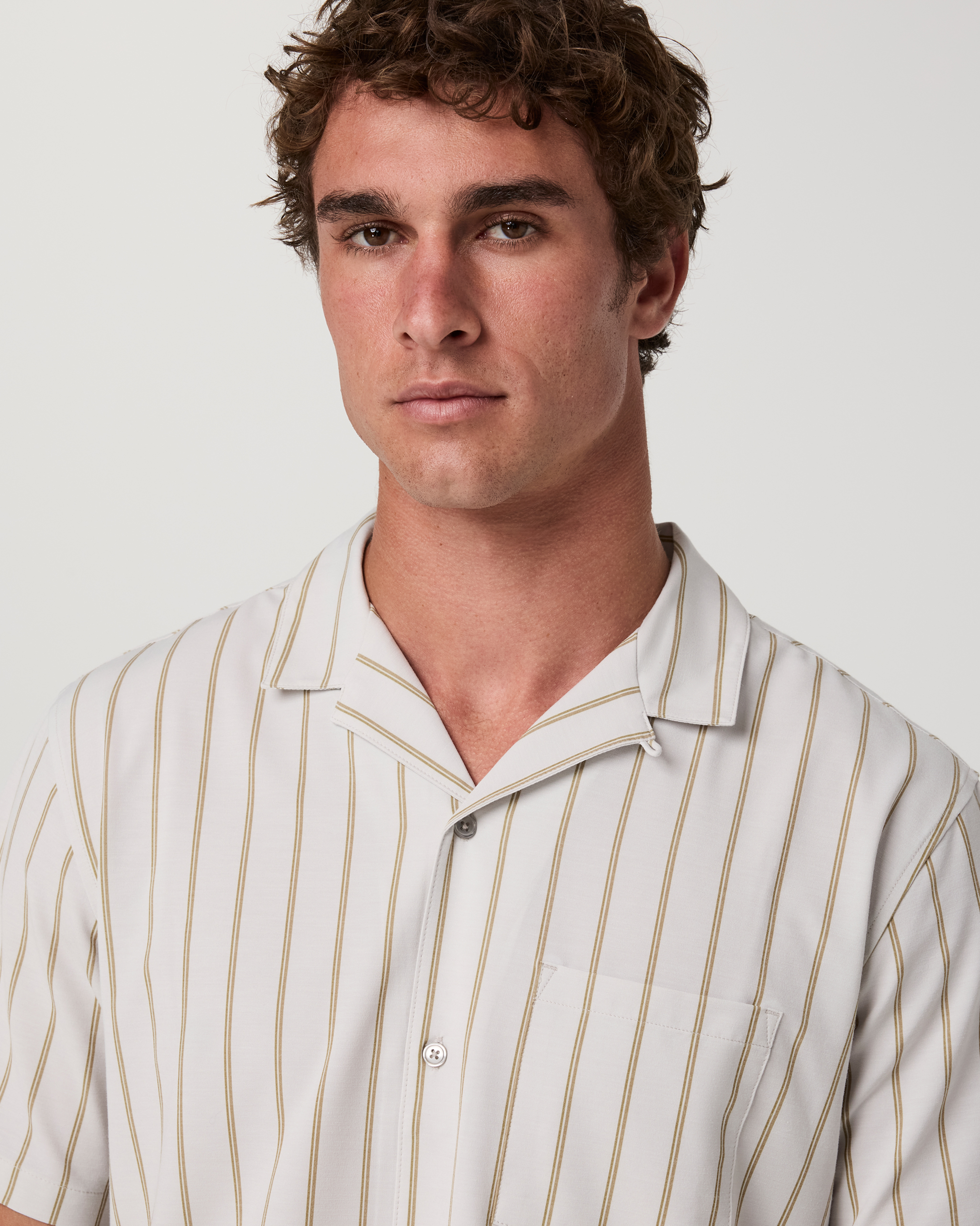 Short Sleeve Bridge Shirt - Camp Collar | Salt Marina Stripe - Image 2
