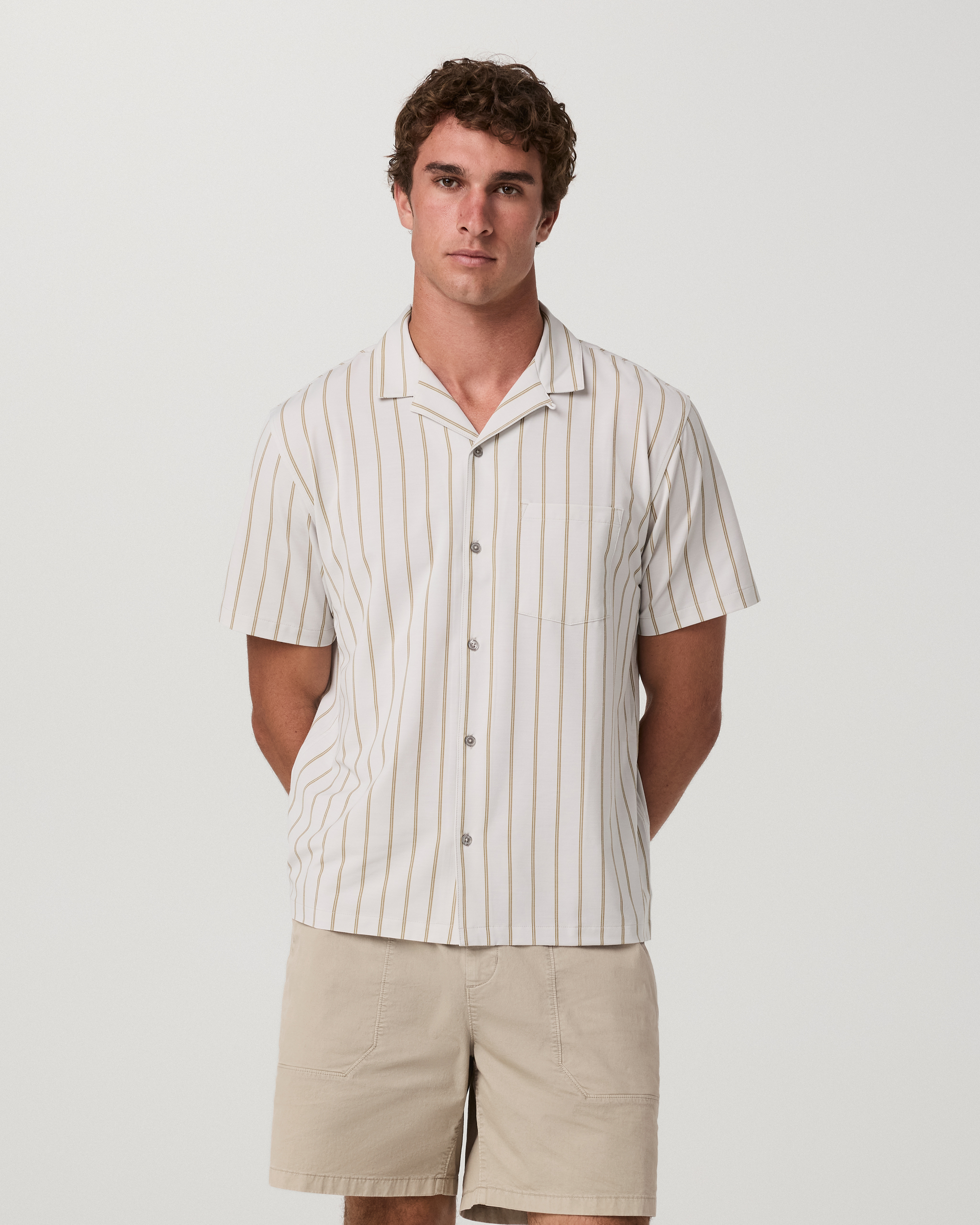 Short Sleeve Bridge Shirt - Camp Collar | Salt Marina Stripe