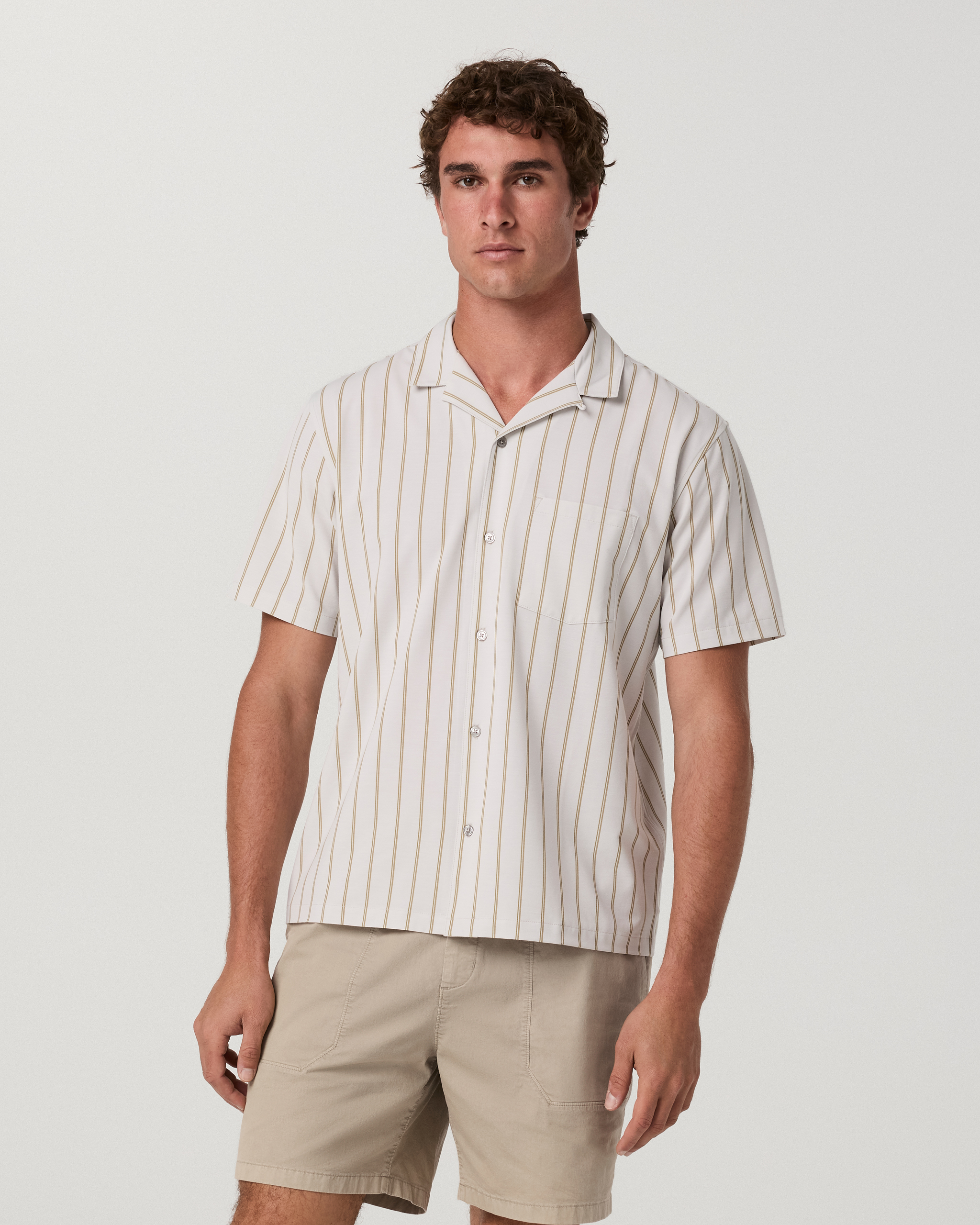 Short Sleeve Bridge Shirt - Camp Collar | Salt Marina Stripe - Image 4