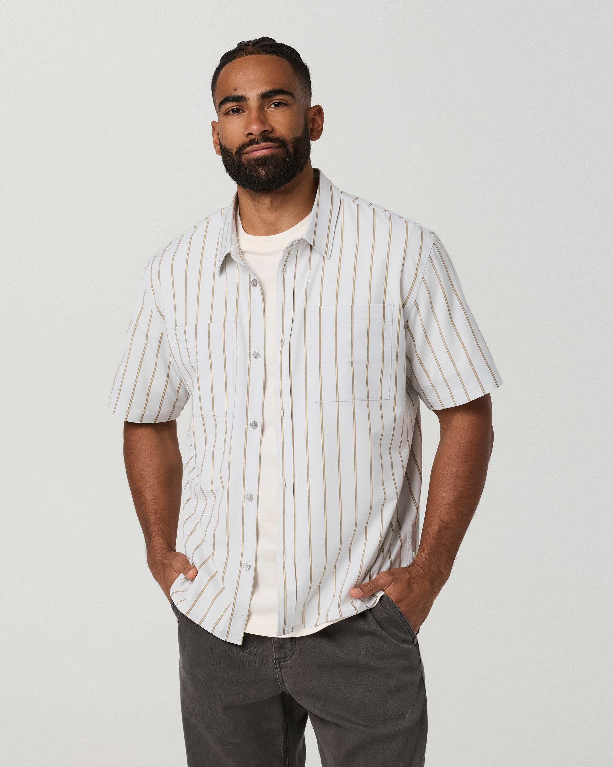 Short Sleeve Bridge Button Down - Relaxed Fit | Salt Marina Stripe - Image 5