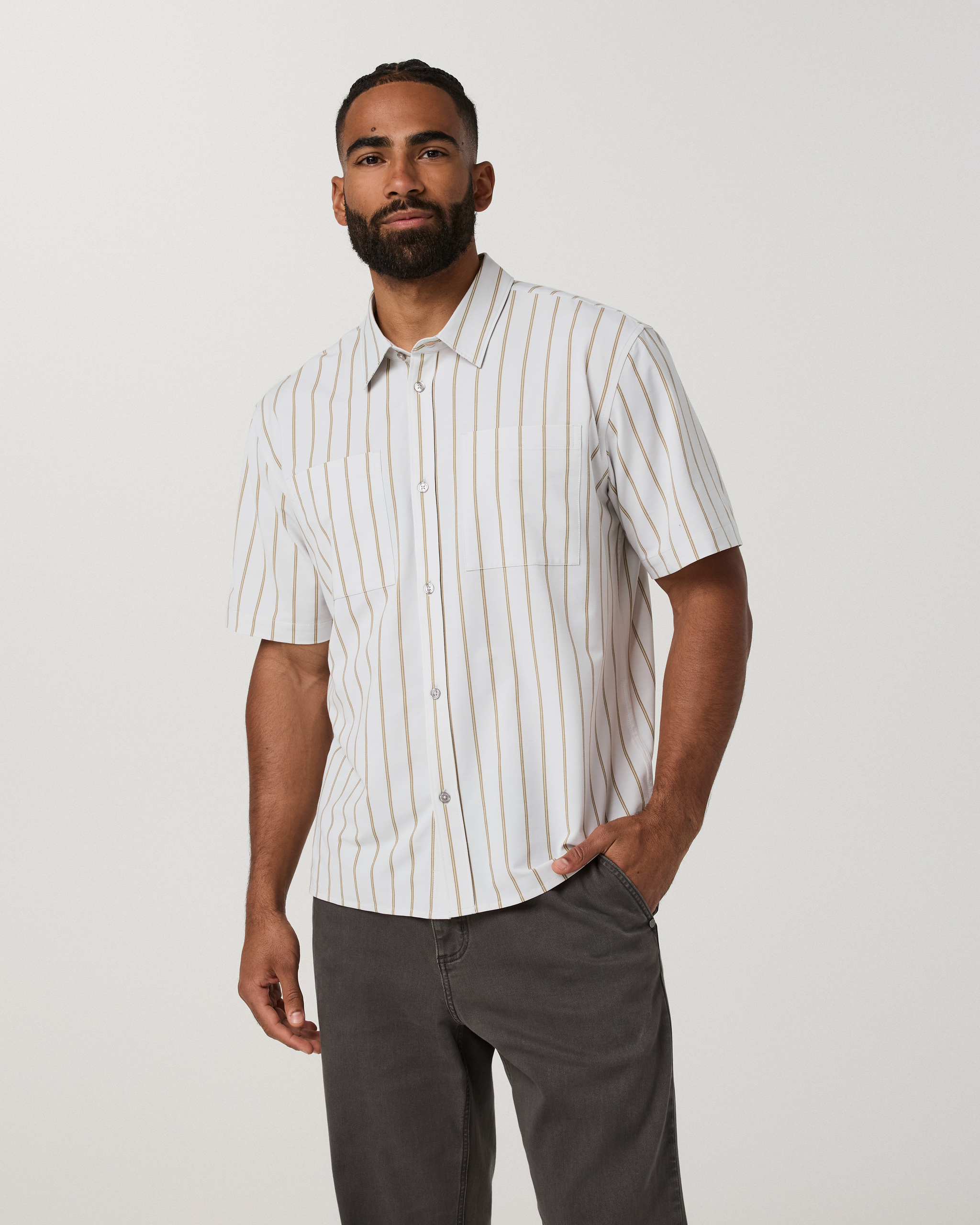Short Sleeve Bridge Button Down - Relaxed Fit | Salt Marina Stripe